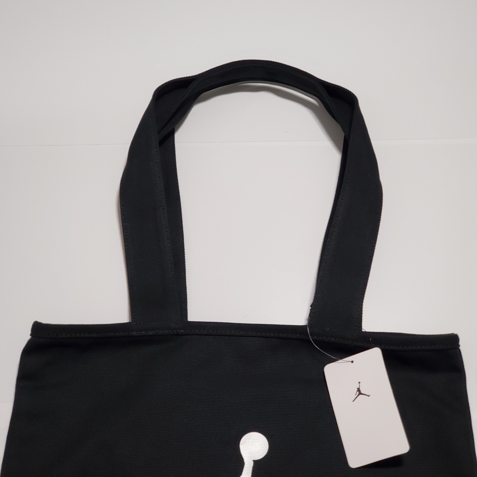 Jordan Logo Graphic Print Tote Bag Black Open Top Double Handles MA9222-023