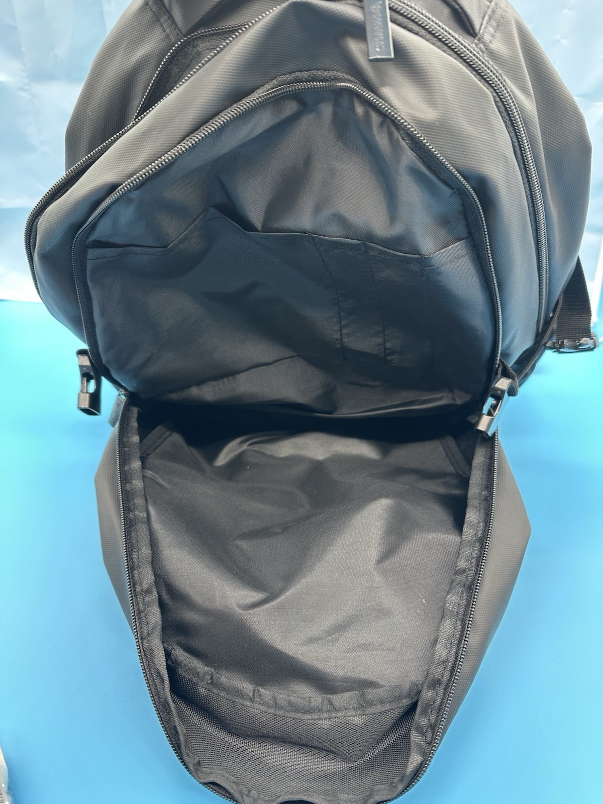 NOVUS Large Black Backpack Zip Closure with Inner & Outer Pockets Travel