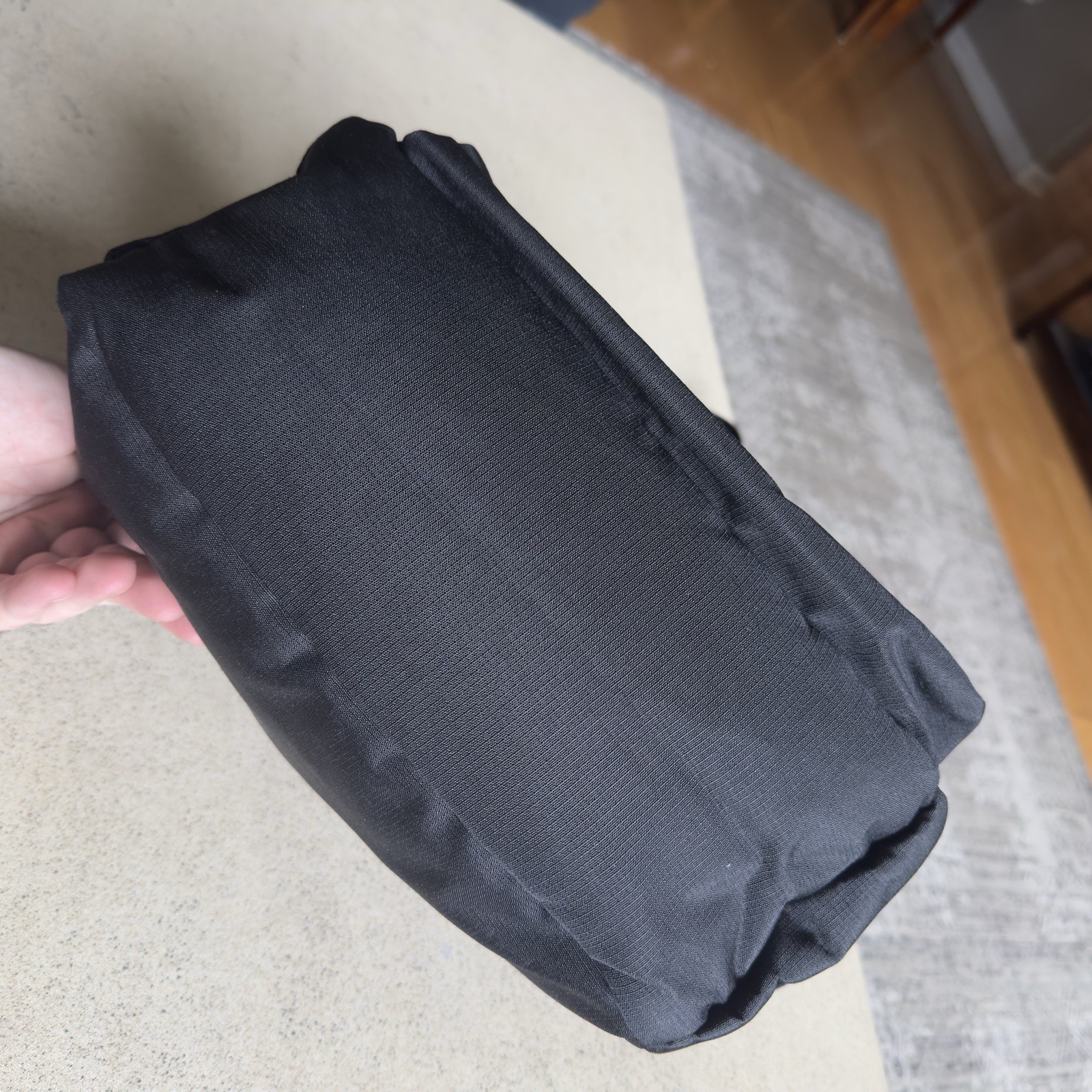 LL Bean Shoulder Bag Black Ripstop Nylon Side Carry Pack Outdoors Hike Camp