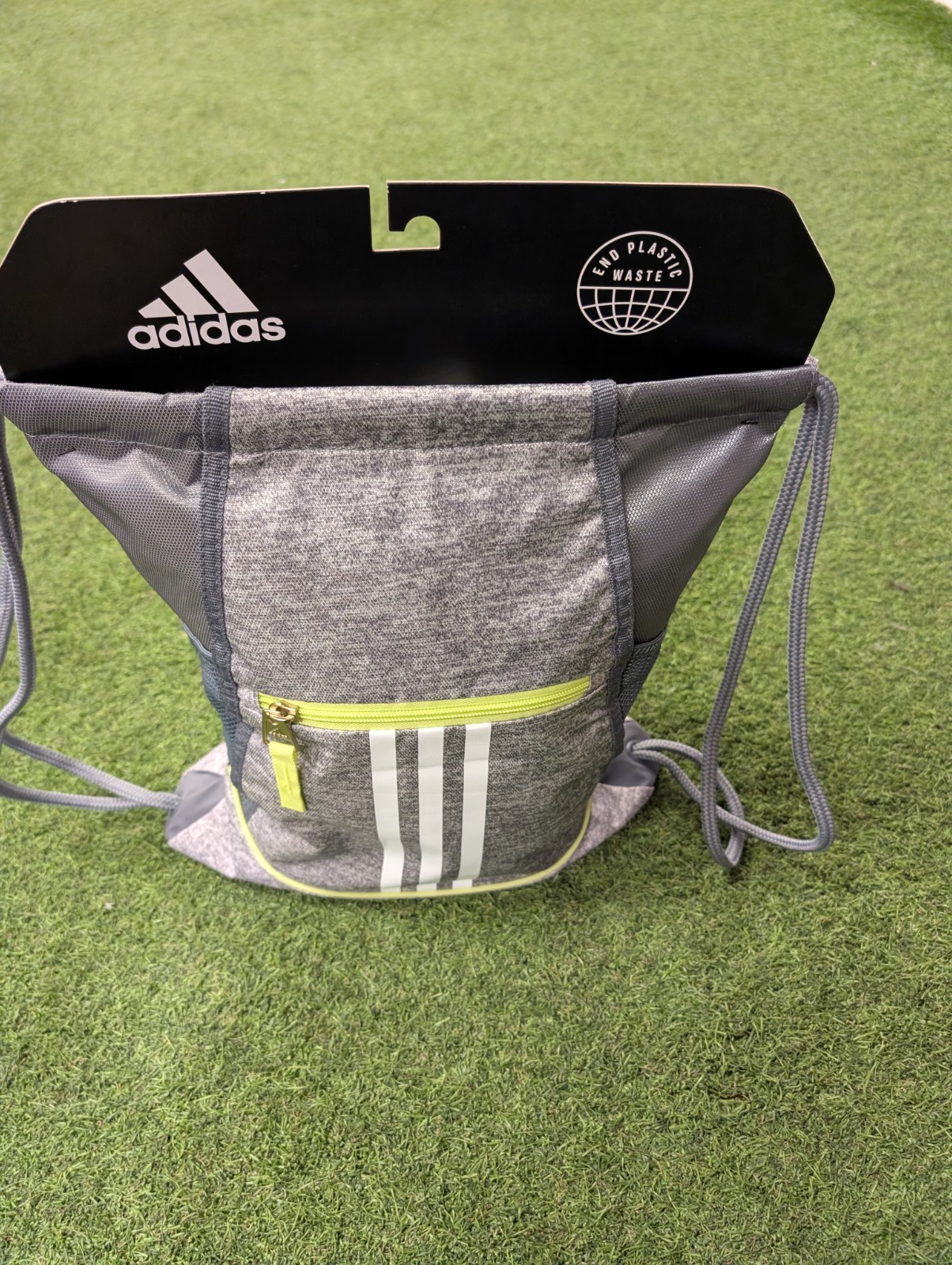 adidas Alliance II Sackpack – Grey/Lime Green