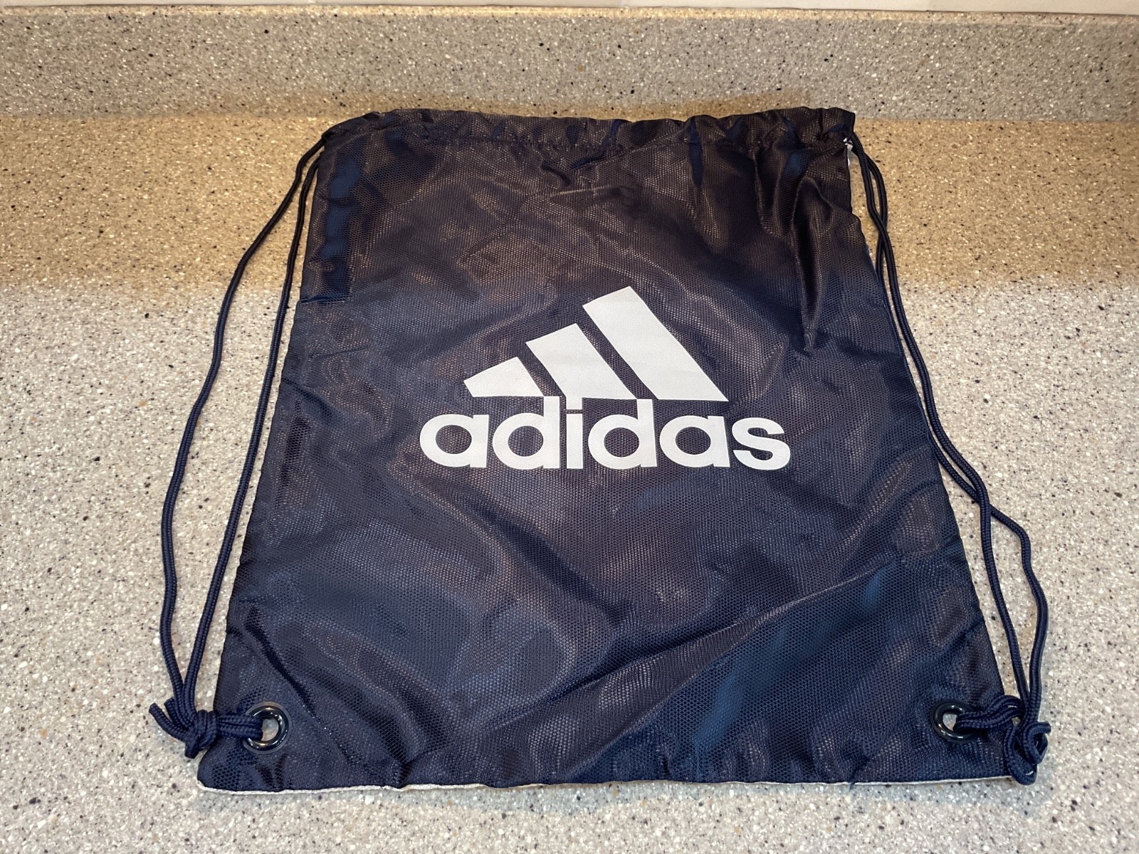 Adidas Drawstring Bag 18″x14″ Navy and Silver