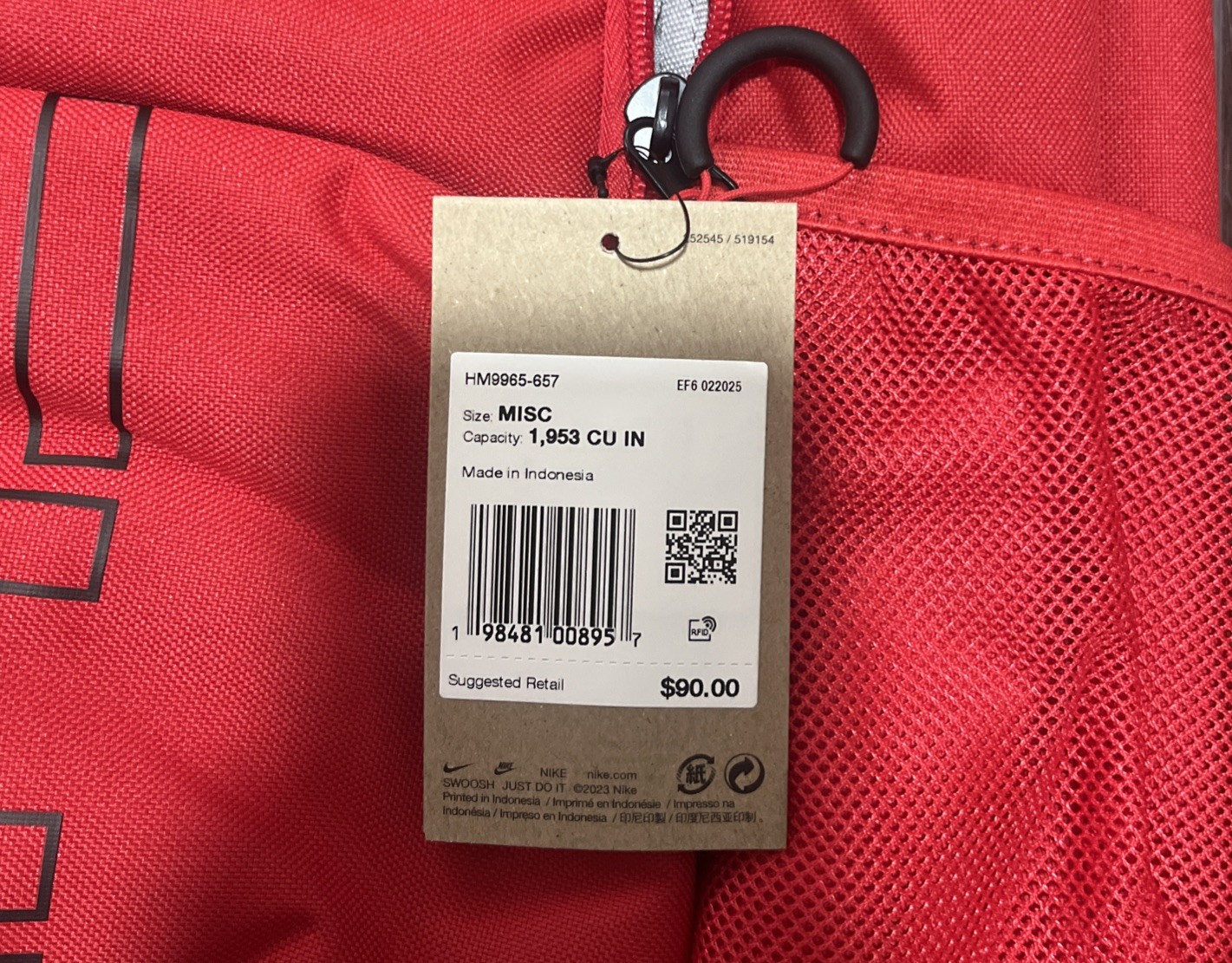 Nike Varsity Elite Unisex Backpack (32L) – Red and Black