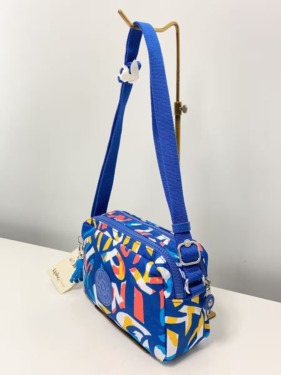 Kipling MILDA Shoulder Bag, Polyester, Blue, All-Over Print, KPKI7588UZ91, with