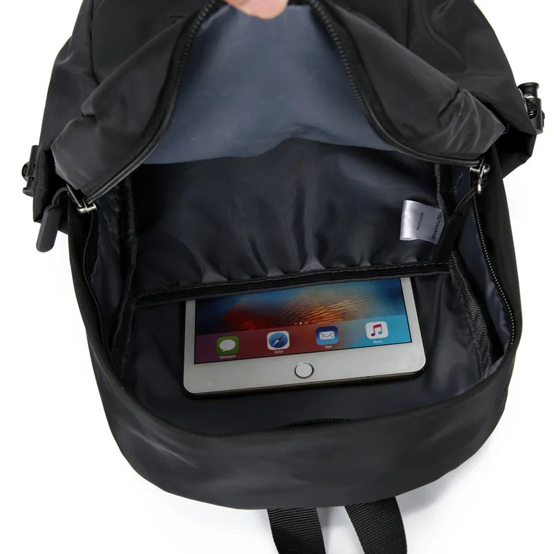 Mini Men’s Backpack Fashion Small Black Shoulder School Bag for Man Canvas
