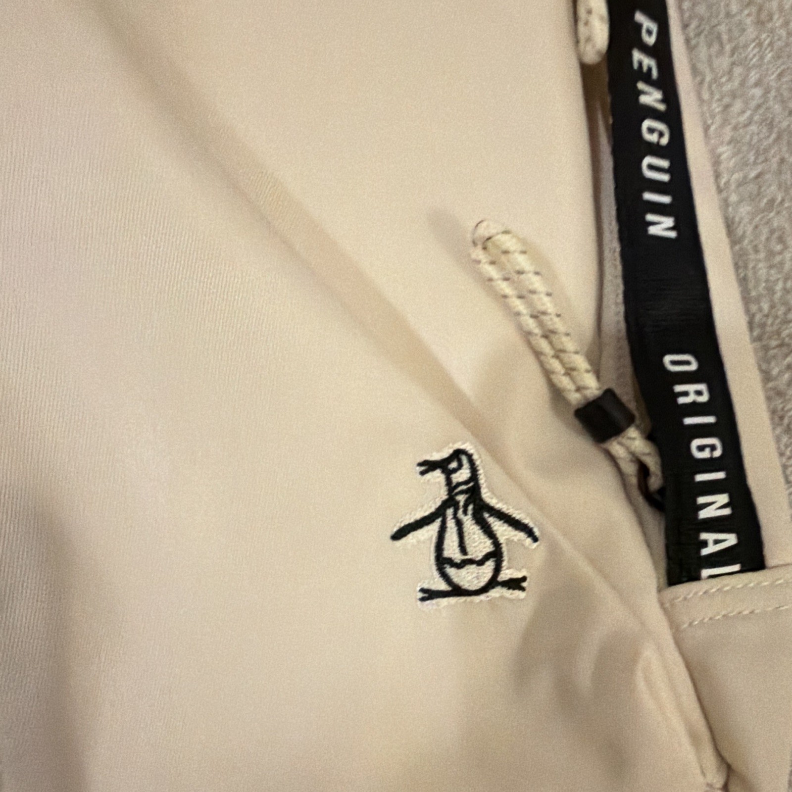 Original Penguin Beige Small Crossbody Bag Zip Closure, Inner Pockets