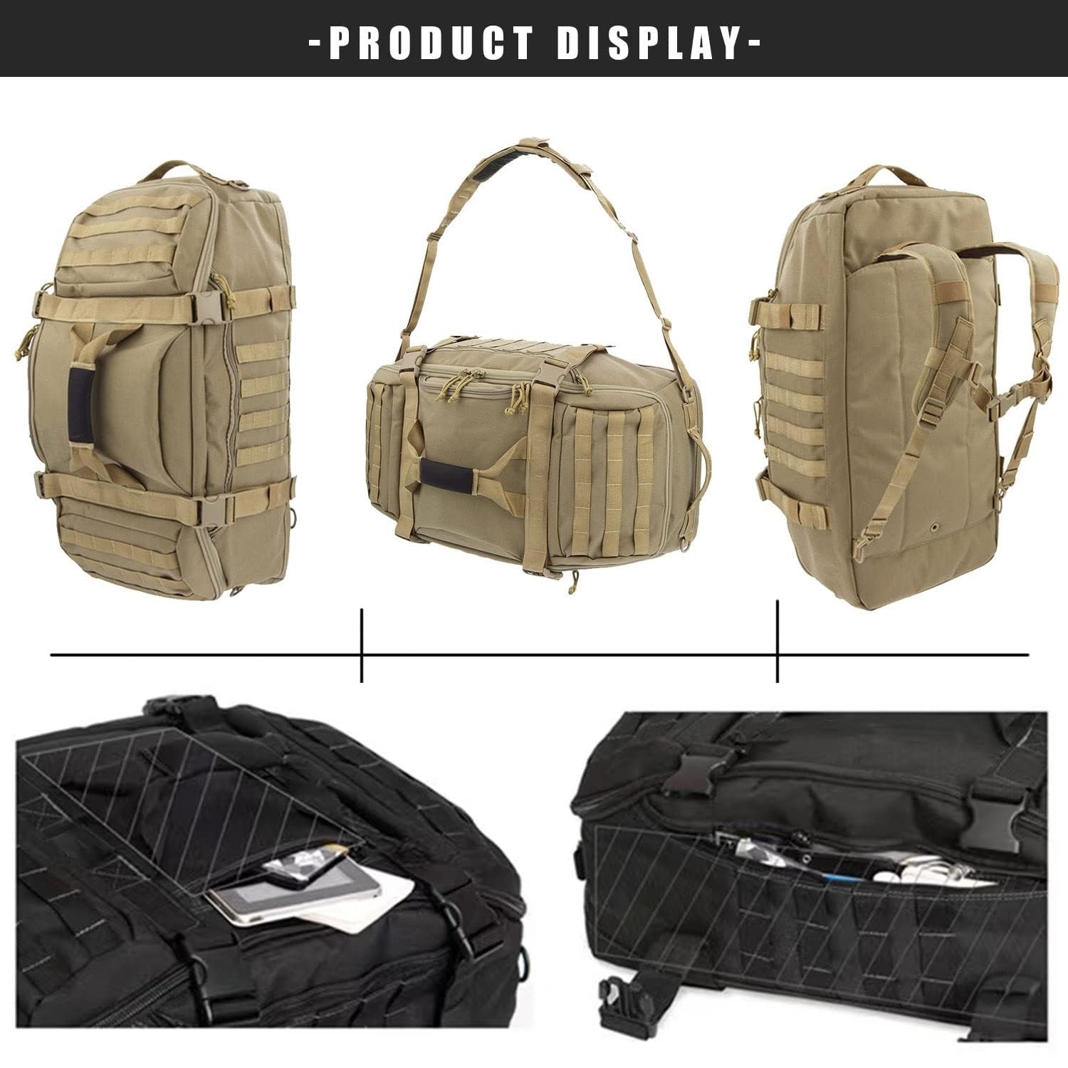 3-in-1 Gym Bag Duffle Bags Backpack – Travel Bag with Shoes Compartment