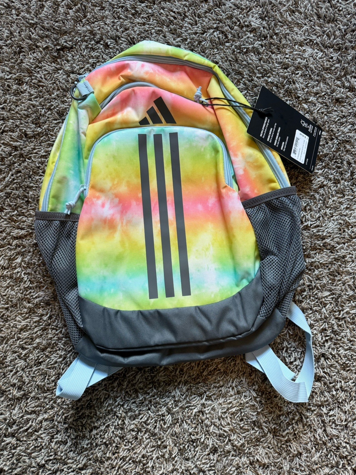 🌈 Adidas BTS Originator School/Sports/Travel Backpack Stone Wash Rainbow