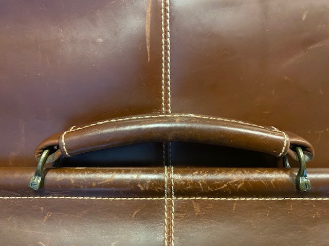 Boconi Cognac Leather Padded Briefcase w/Compartments