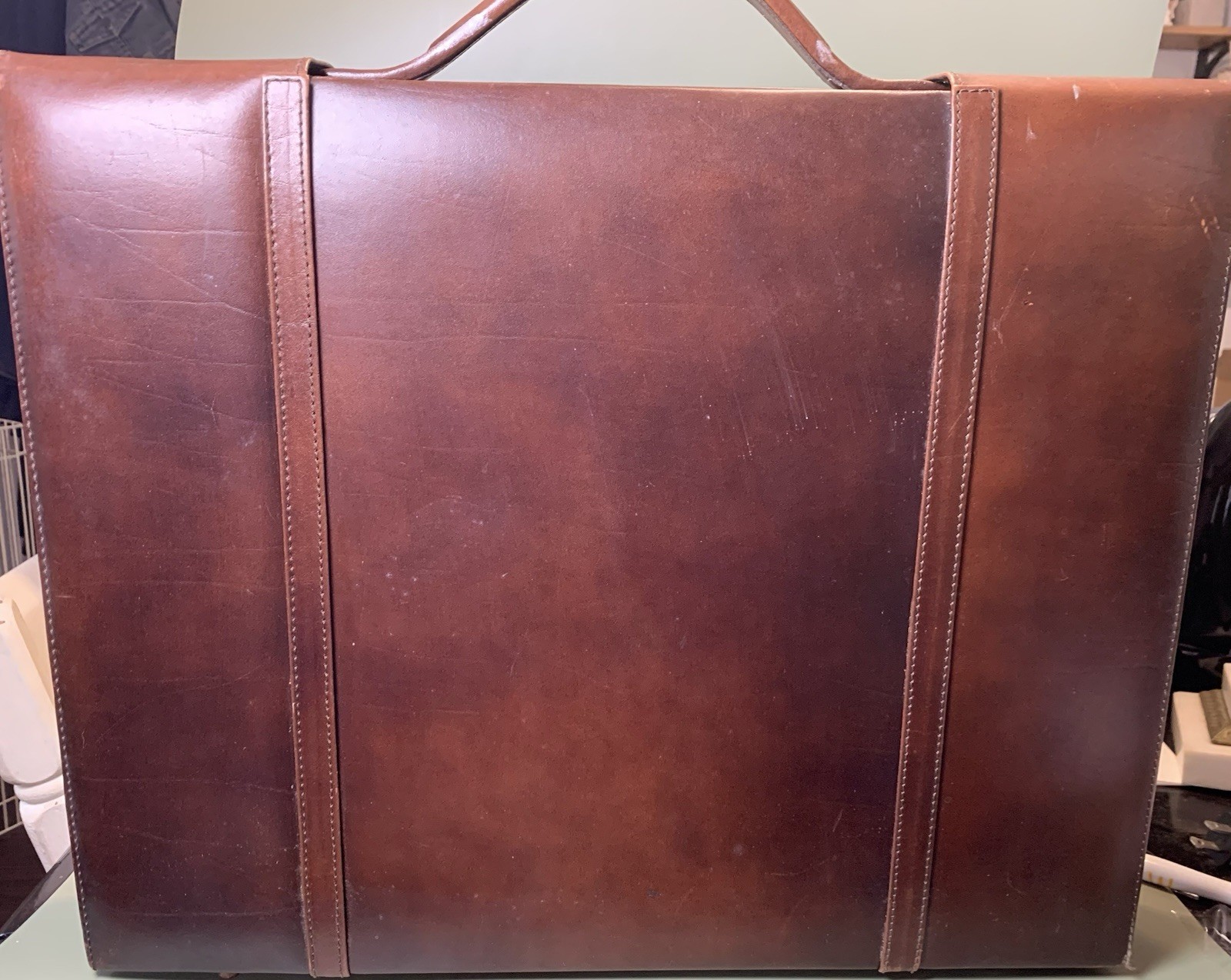 Roma Authentic Quality Leather Briefcase Handmade In Spain Lockable Business
