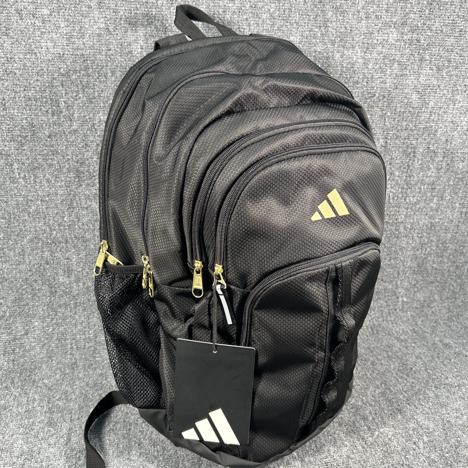 Adidas Primetime Large Backpack 41L Black/Gold Metallic Laptop Bottle Pockets
