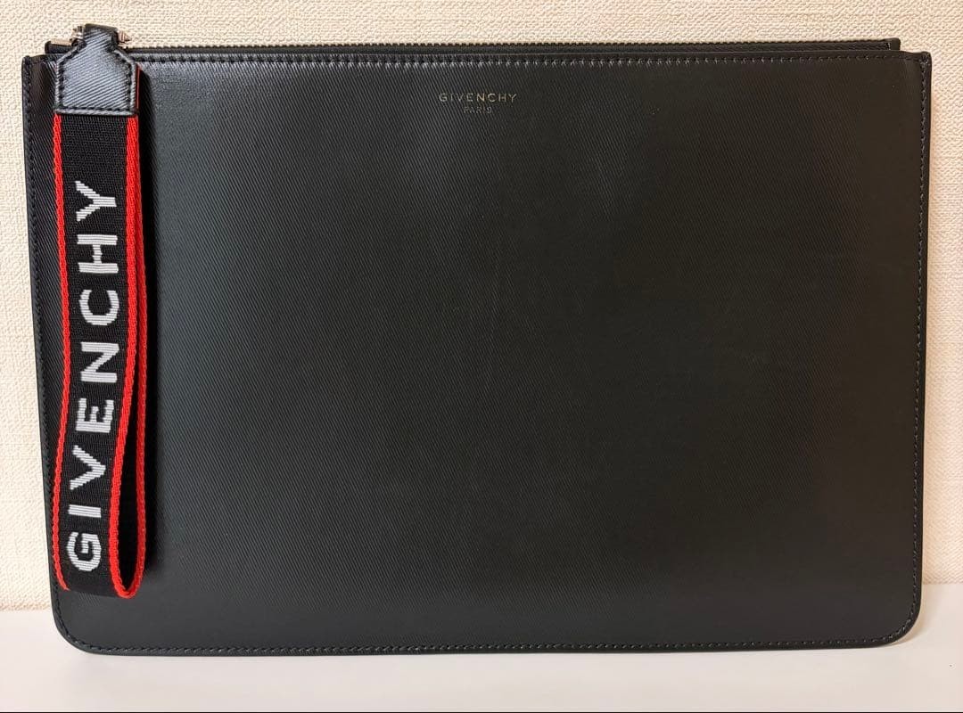 Givenchy Black Leather Clutch Bag Men’s Authentic Used