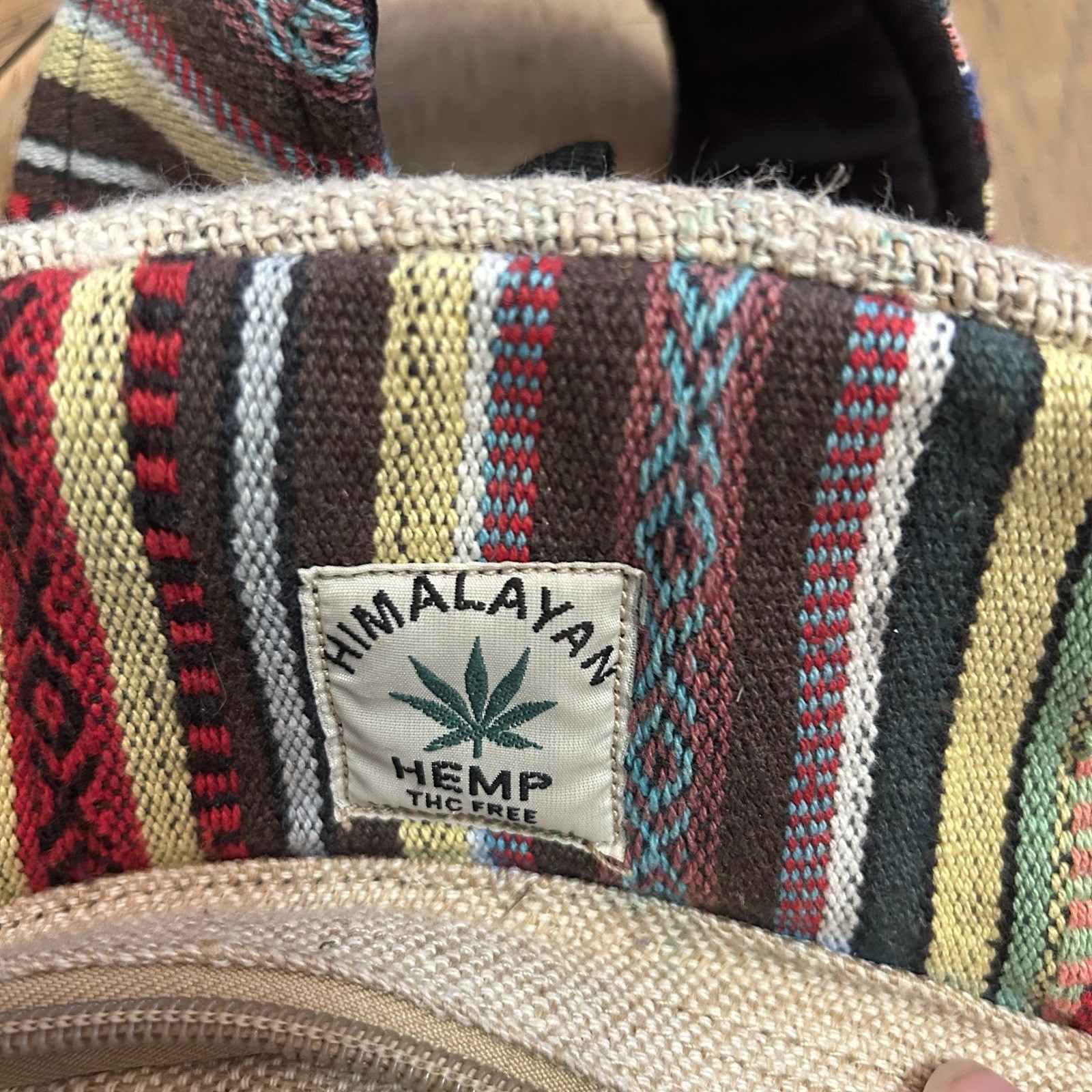 Himalayan Hemp THC Free Handmade Backpack Unisex Owl Multi Colors Boho Hippie