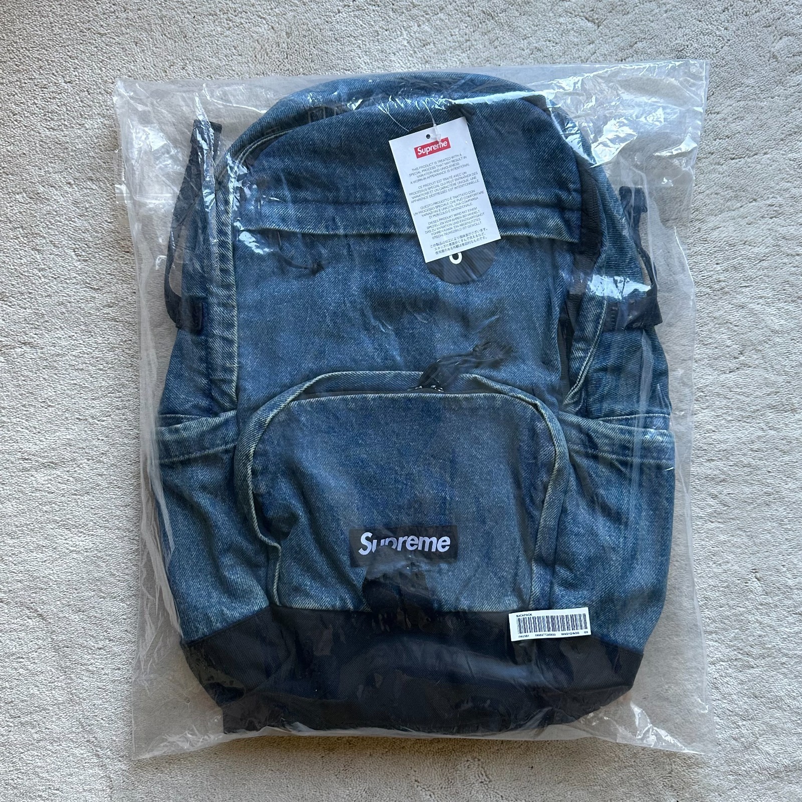 BRAND NEW w/tag SUPREME FW25 ‘Washed Indigo’ DENIM BACKPACK OS