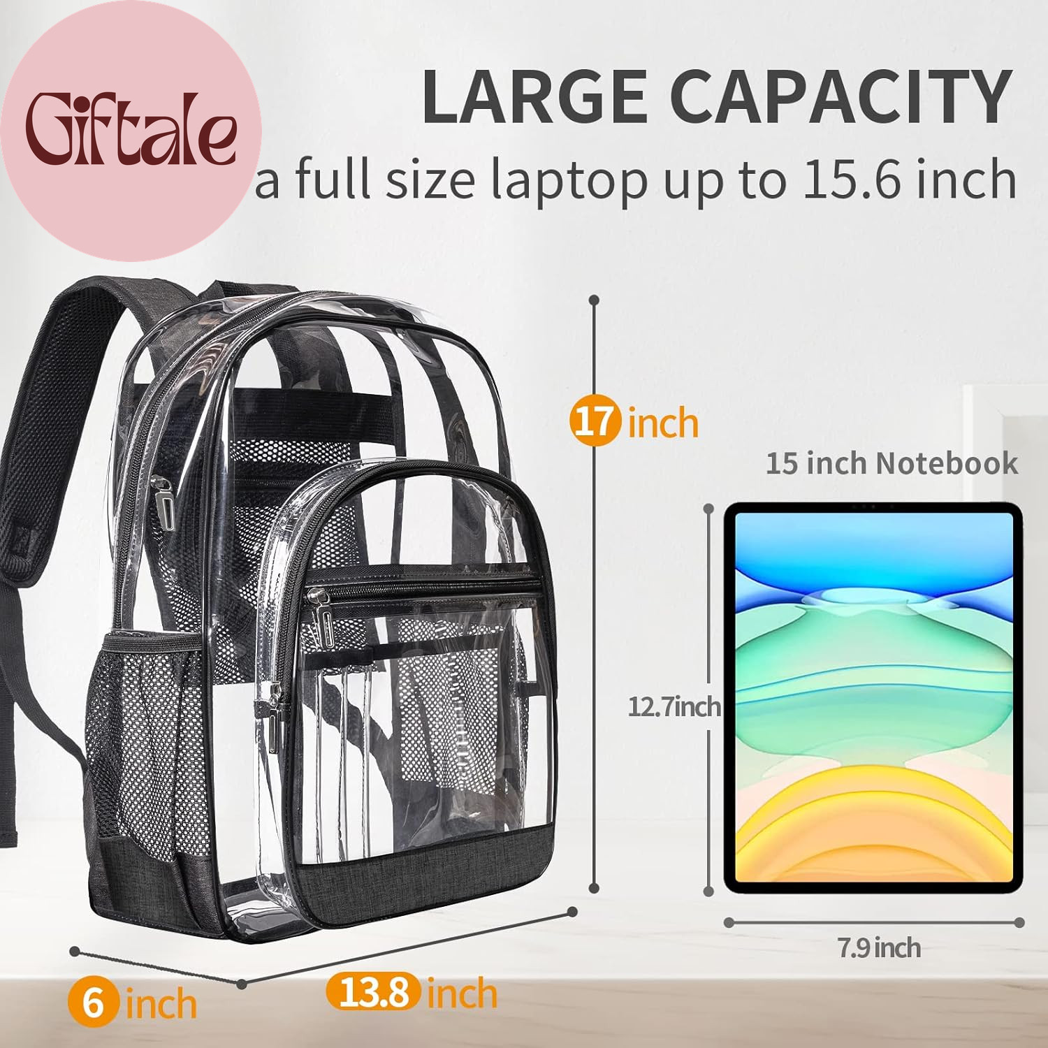 Clear Backpack Bookbag Stadium Approved – Clear Heavy Duty Backpacks for Men Wom