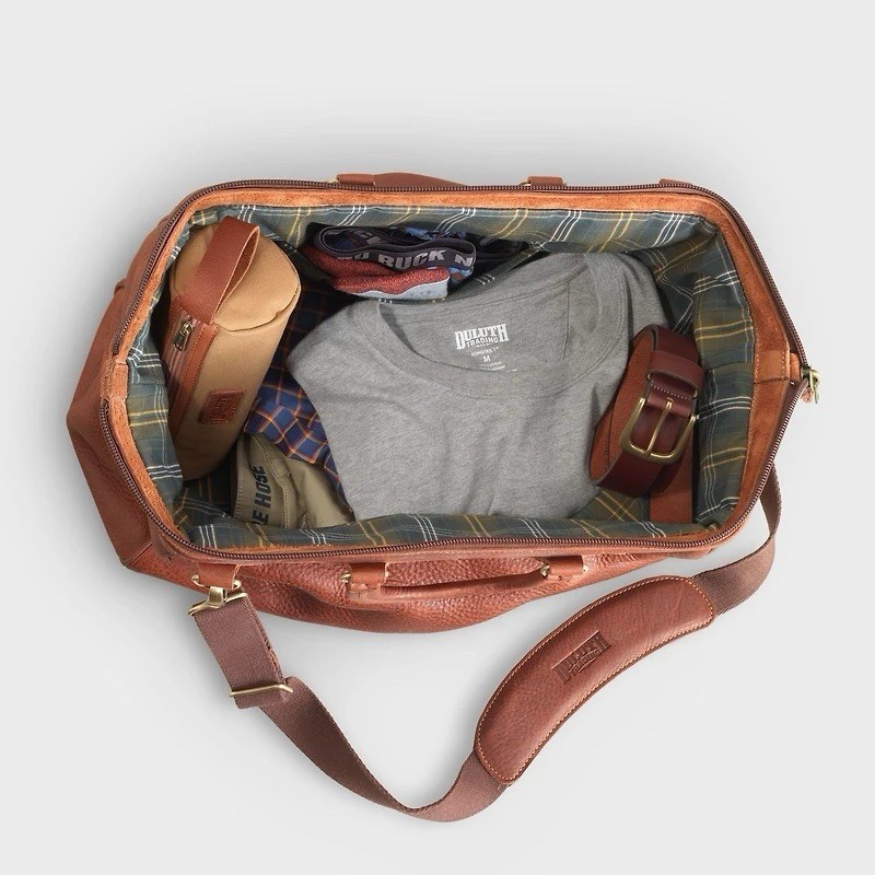 Duluth Trading Co Lifetime Leather AWOL Bag- Brown