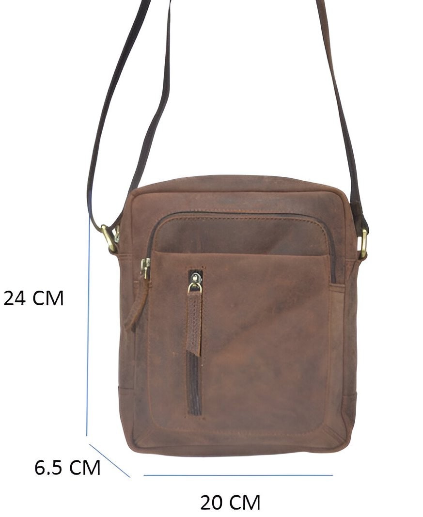 Quality Full Grain Hunter Leather Shoulder / Crossbody Bag. Style:51018