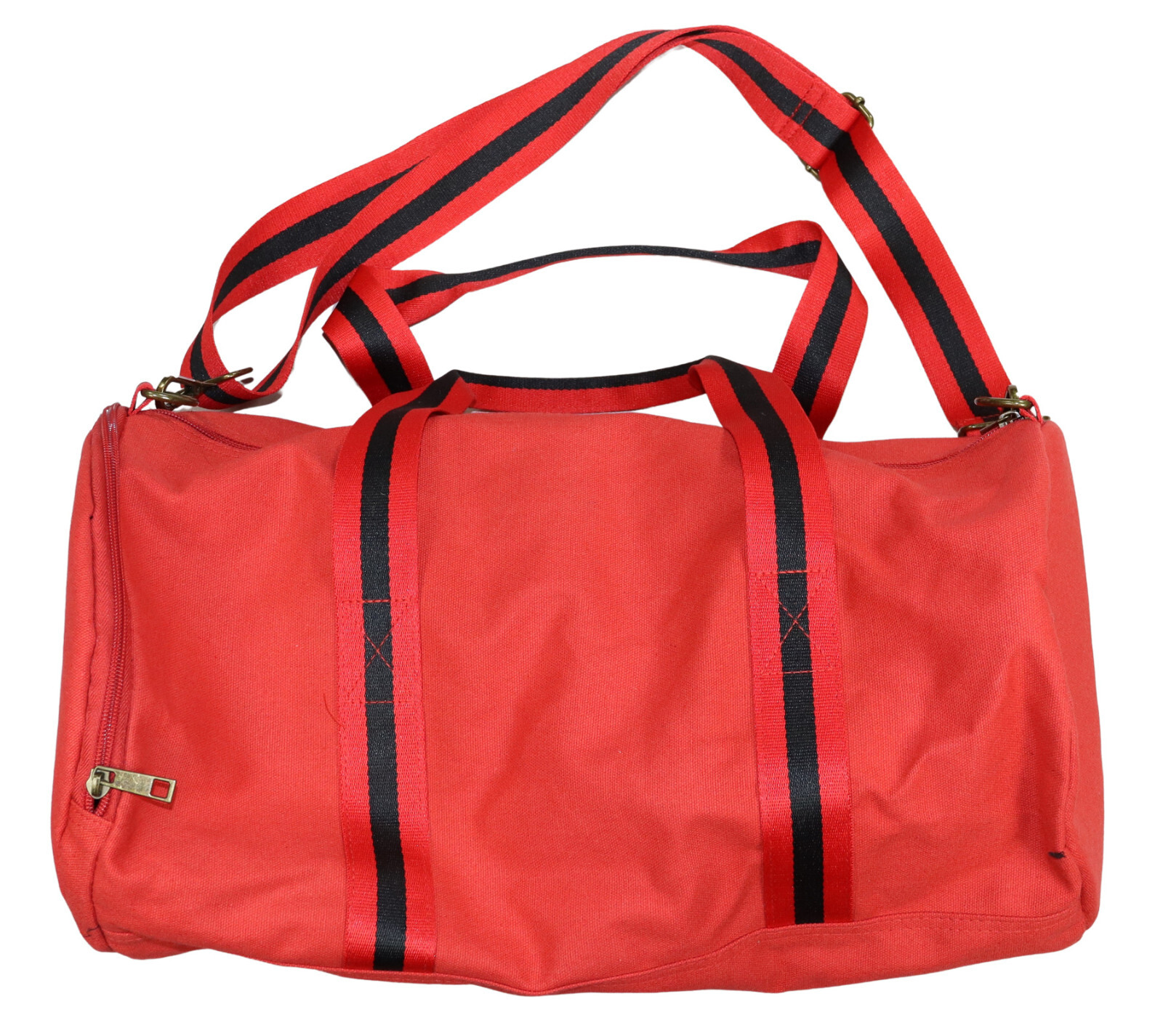 Club Room Canvas Solid Color Multi-Pocket Versatile Duffle Bag NWT Red