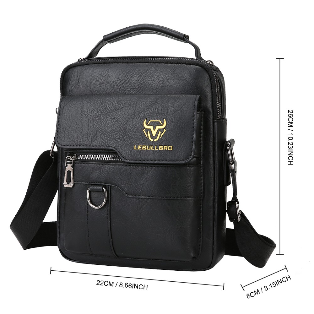 Men’s Handbag Business Shoulder Bag Leather Briefcase Crossbody Casual Fashion