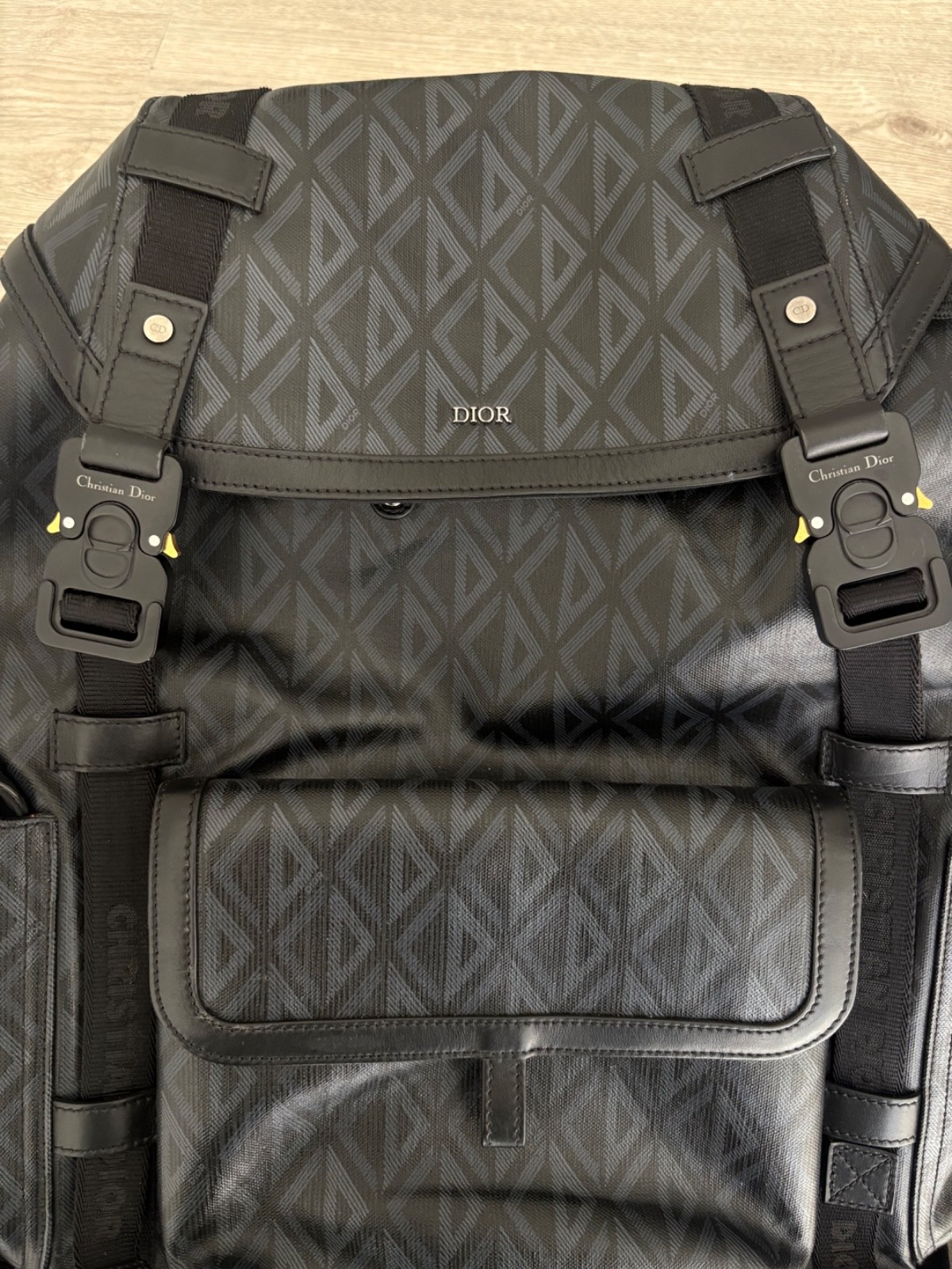 Christian Dior Hit the Road Backpack CD Diamond Coated Canvas