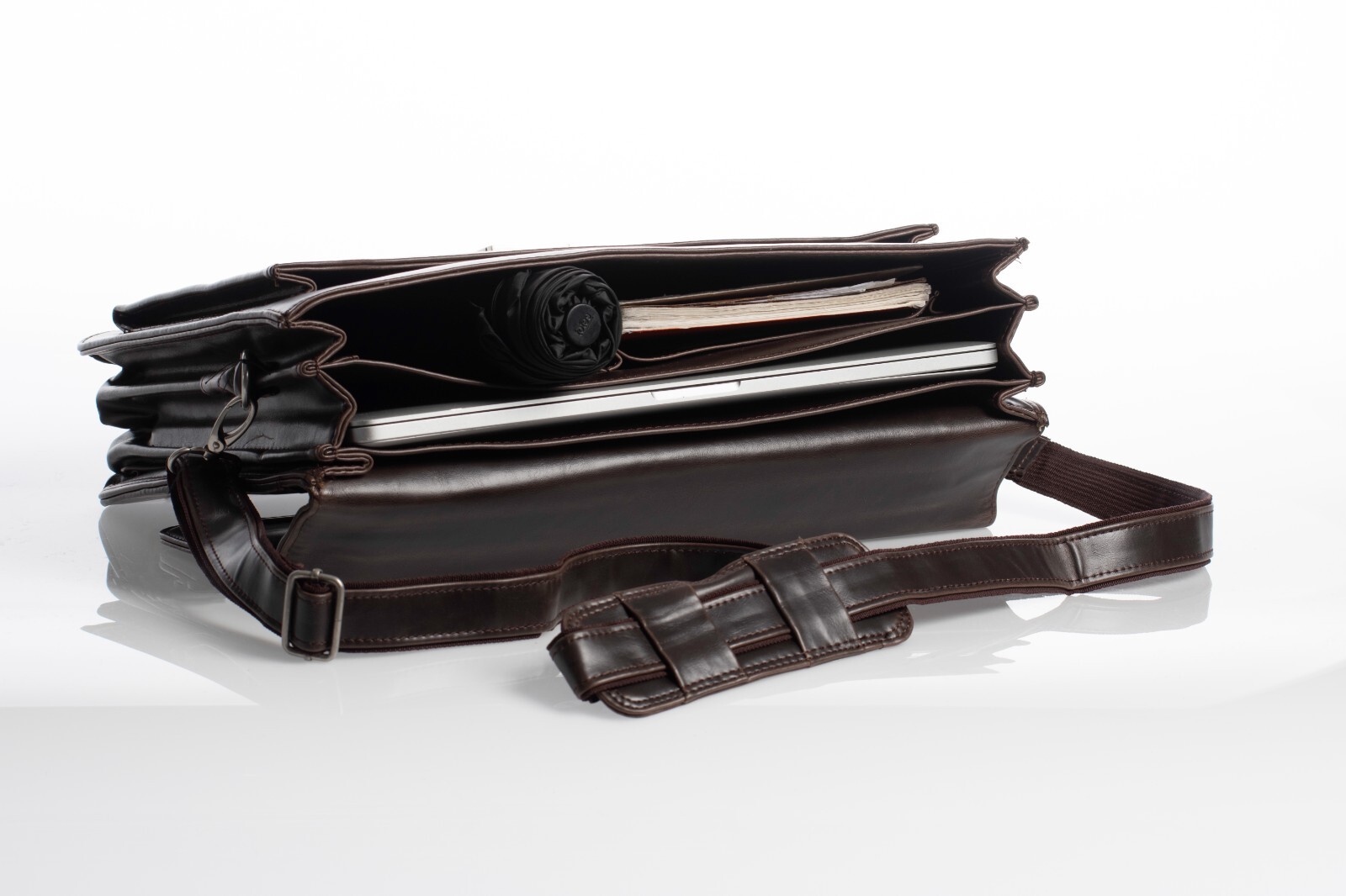 Vegan Faux Leather Executive Briefcase – Great Gift!