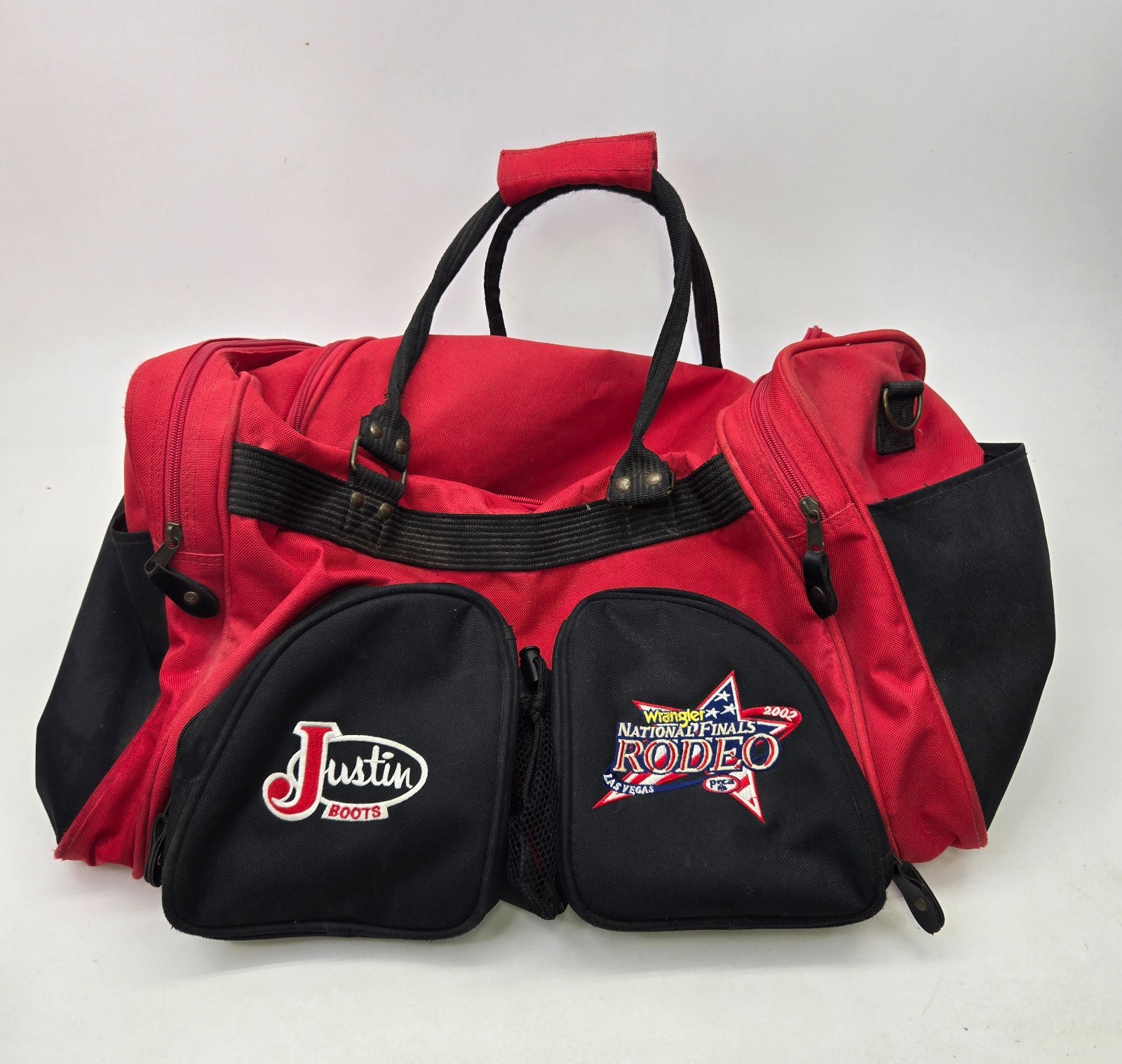 Justin Boots Wrangler NFR Rodeo Duffel Bag 2002 Las Vegas 20x12x12
