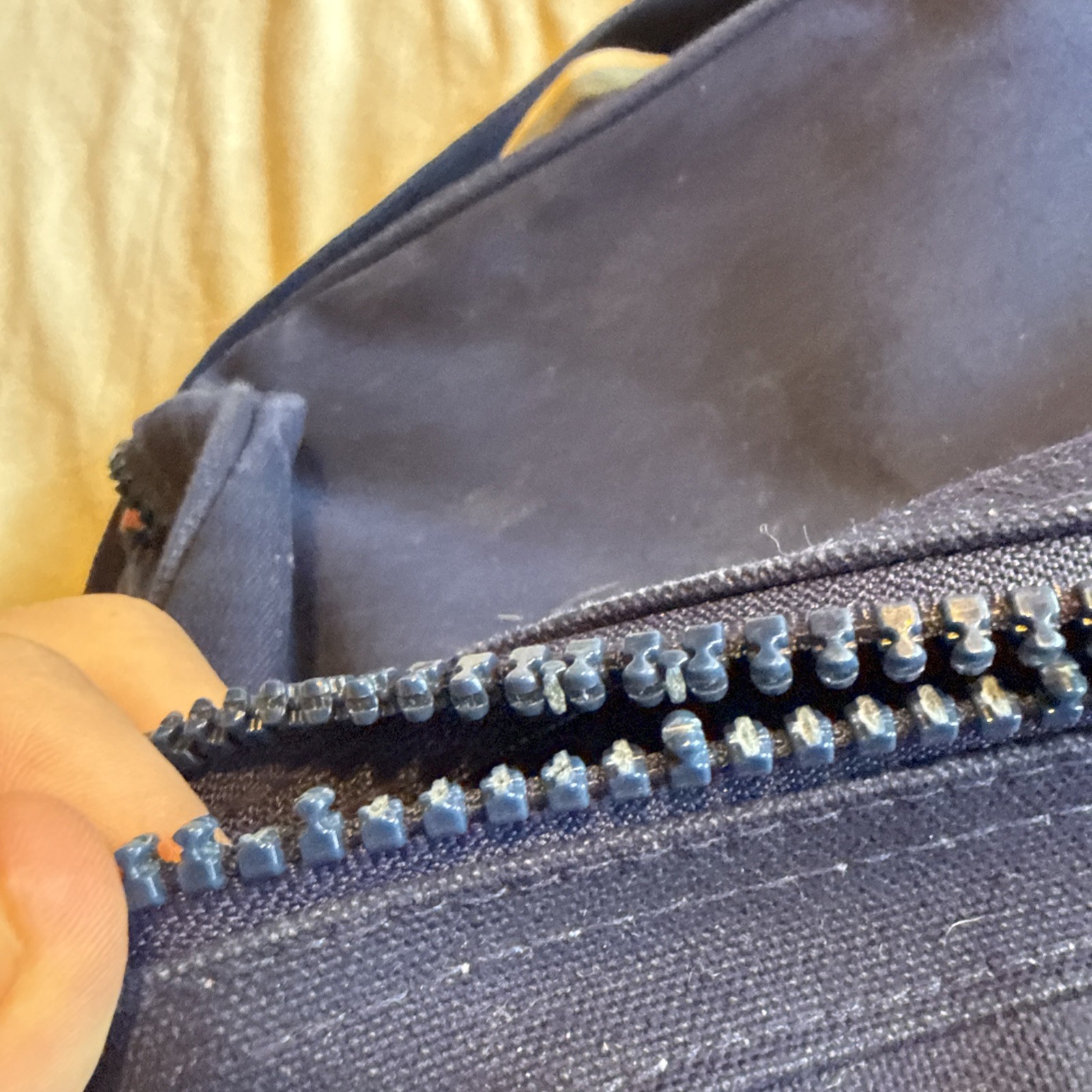 Vintage Lands’ End Square Rigger Canvas Leather Bag USA Navy 1970s Preppy