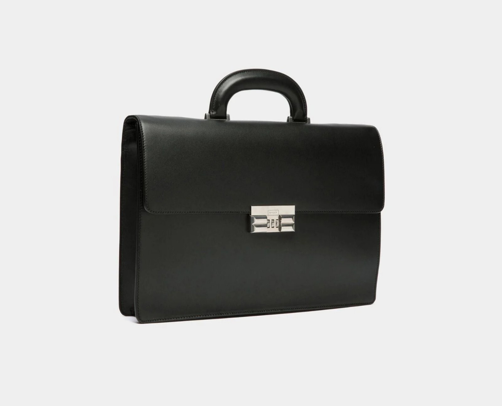 NO CUSTOMS TAX BALLY Busy black deerskin leather briefcase dial combination lock