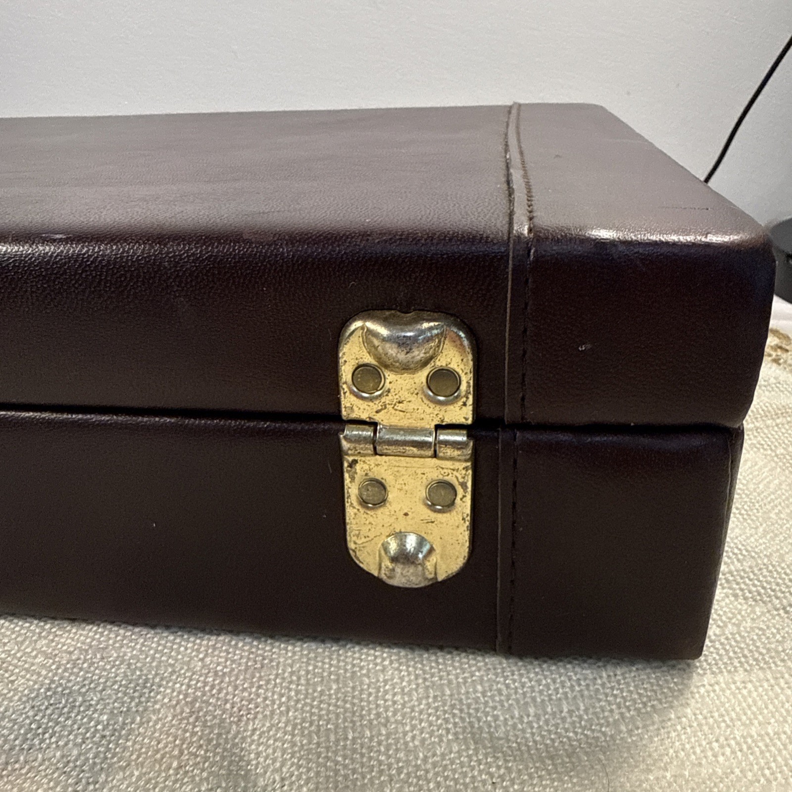 Leather Hardcase Presto Briefcase Vintage Combo Lock 16.5×12” Attache Case