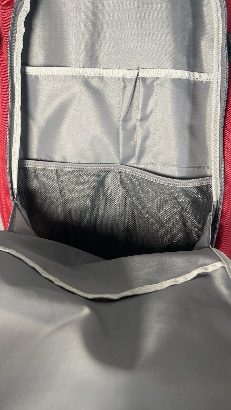 Amazon Basic Carry On Travel Backpack Multi Carry Option Red ( Dirty On Front