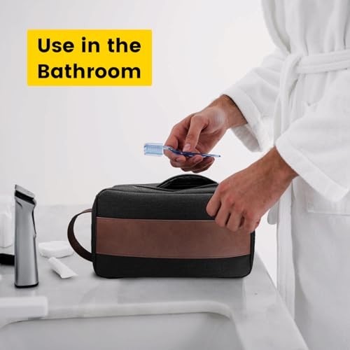 Toiletry Bag Men Water Resistant Accessories Travel Essentials Medium Bag, Black