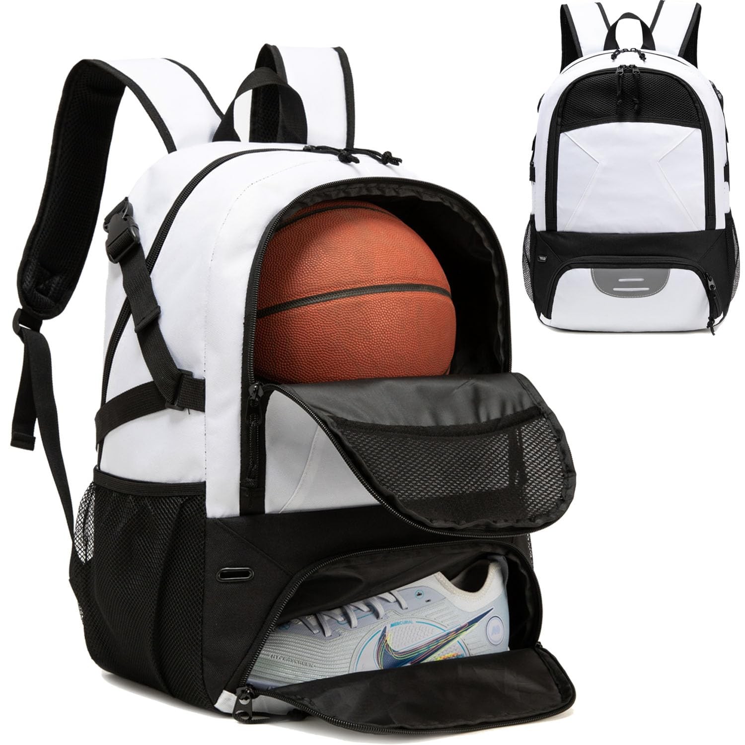 RTRYALN Basketball Backpack – Large Sports Equipment Bag with Ball Holder & S…