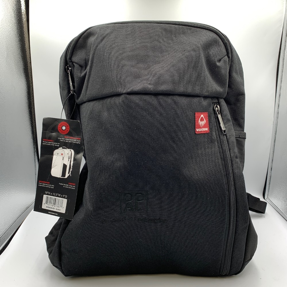 Wolverine 30 Liter Transit Unisex Backpack Black Cozy Key Leash 17″ Laptop Bag