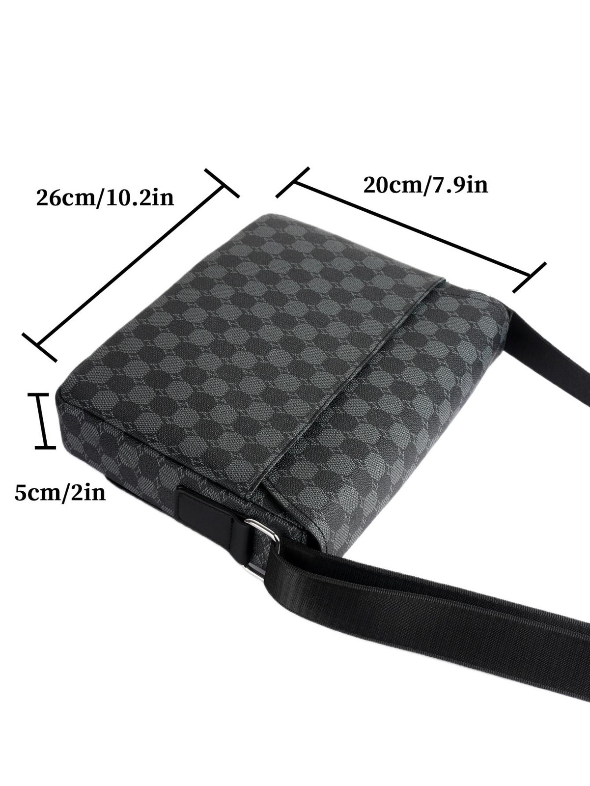 Men’s Shoulder Bag Crossbody Large Capacity Plaid Business Casual Briefcase Bag