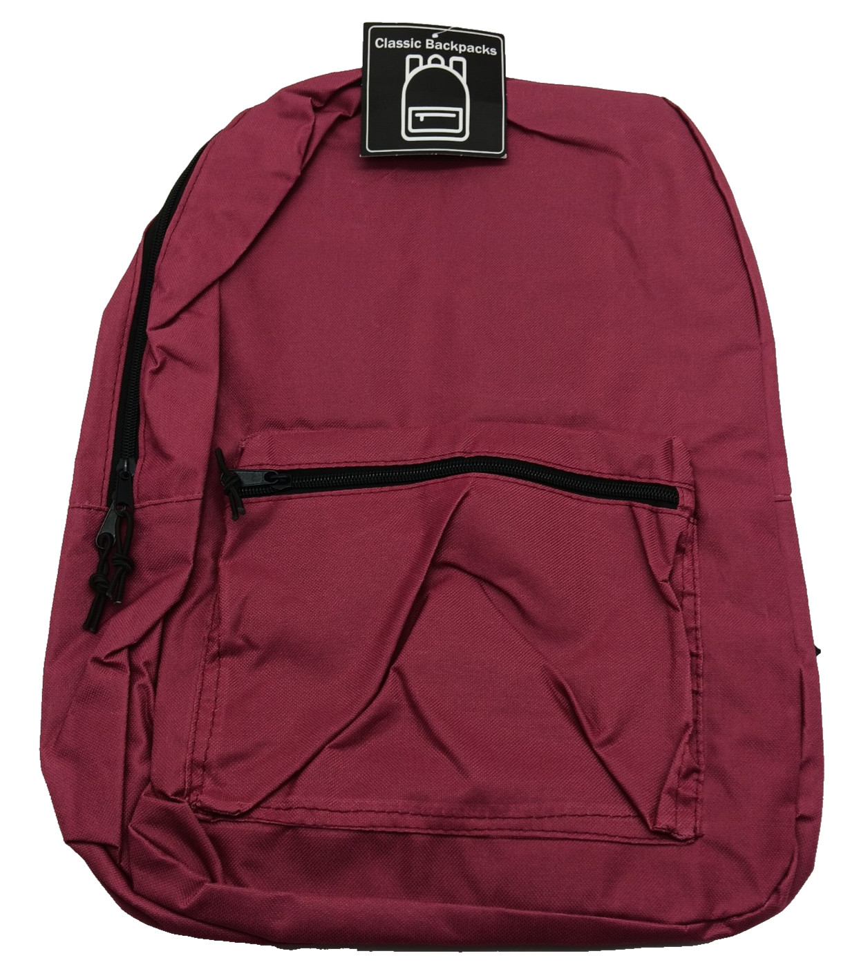 Classic Backpack – Padded Straps – Two Way Zipper 17″ x 11″ x 5.5″ – Red