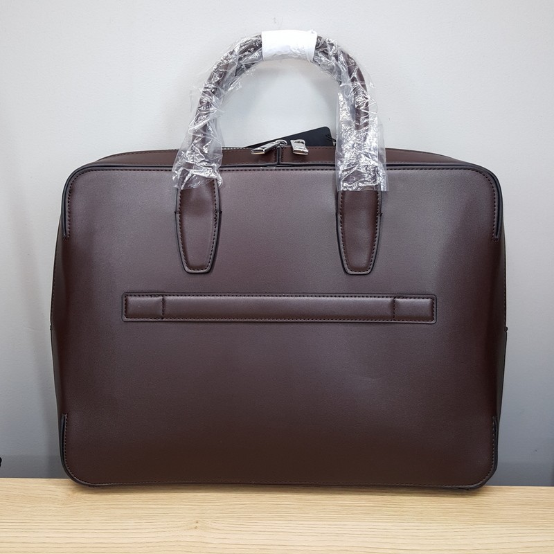ALFANI Briefcase Brown Faux Leather Messenger Bag Laptop Crossbody