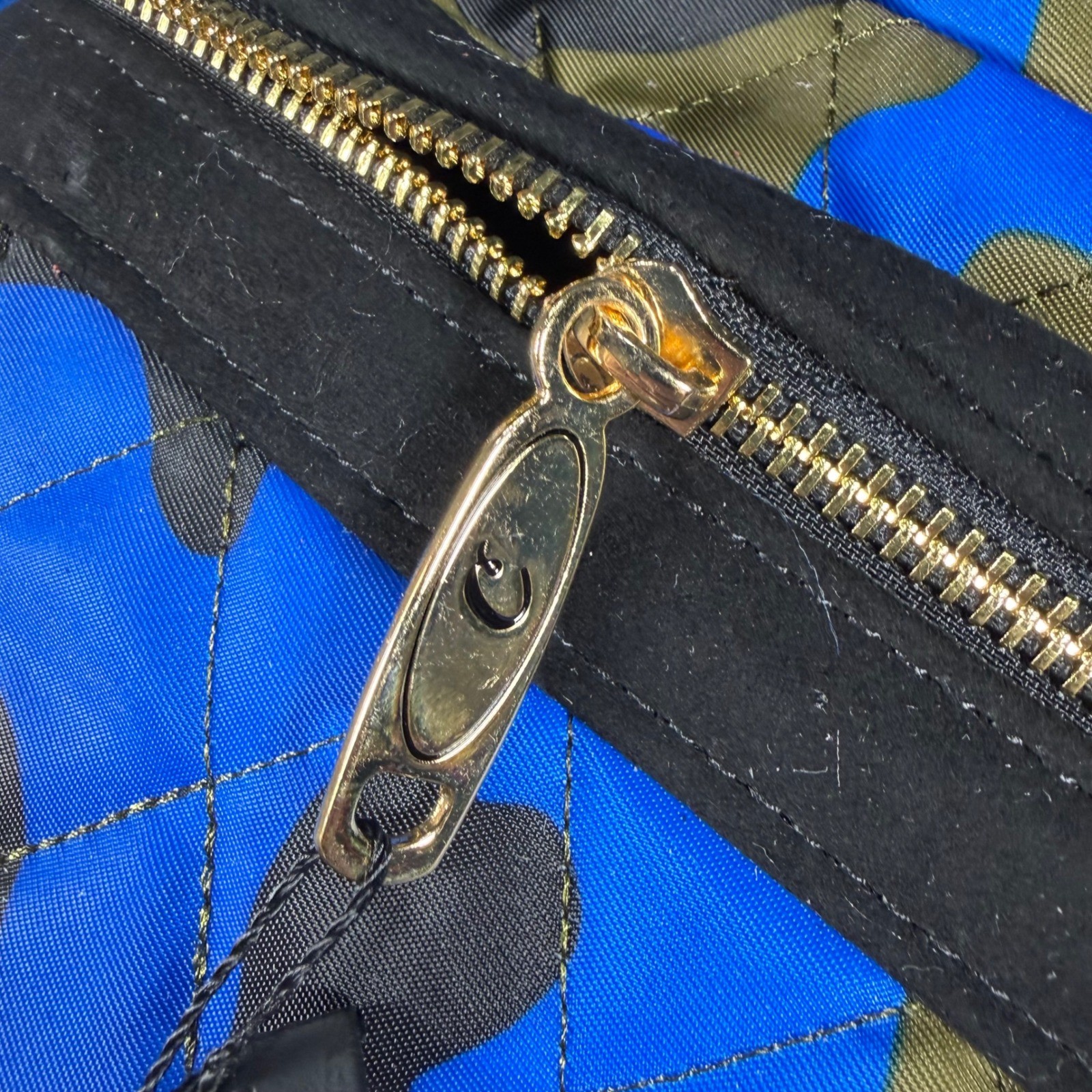 Cookies SF Smell Proof Quilted Camo Backpack Blue Olive Green Gold Hardware Bag