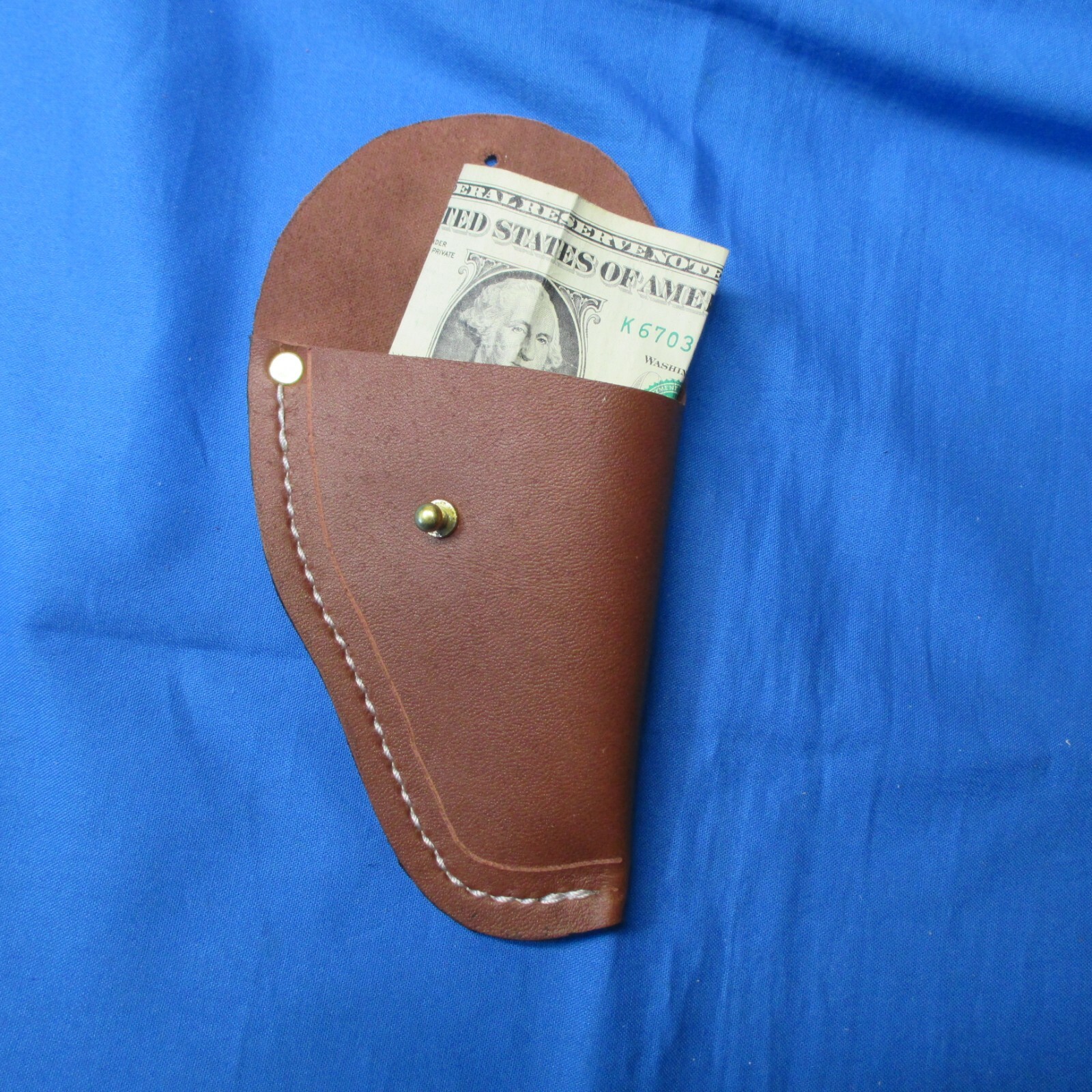 Leather Coin Pouch Holster Shaped, Carry in Pocket Glove Box or Armrest Console.