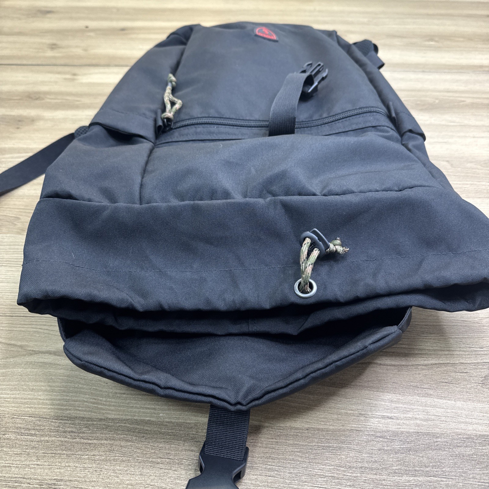 Polo Ralph Lauren Preppy Backpack Black Drawstring Flap School Travel Bag