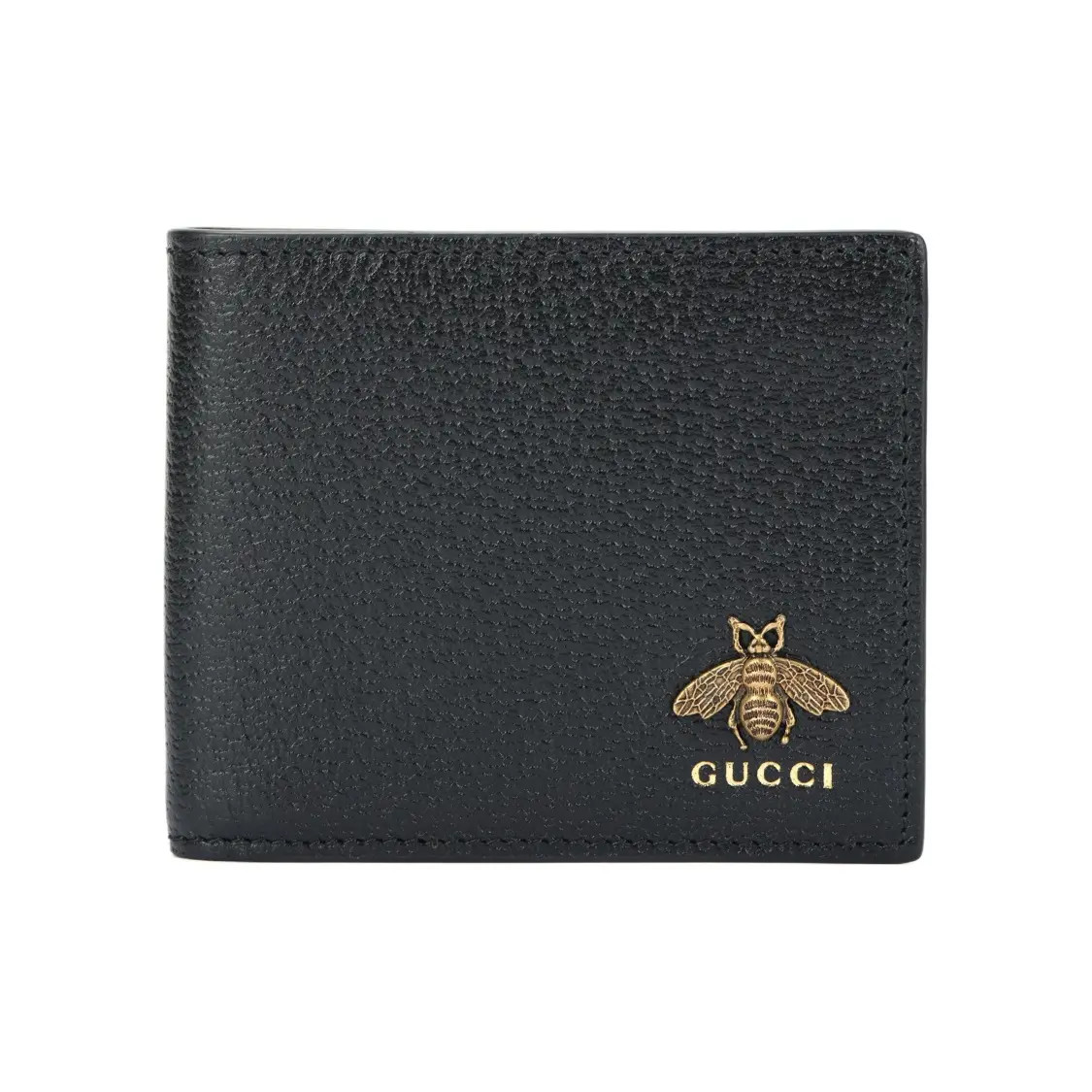 Gucci Metal Bee Decorative Hot Stamped Logo Double Fold Wallet Men’s 8.2×3.5 in