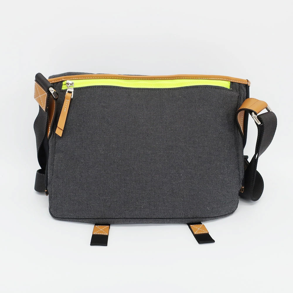 LOEWE Nature Messenger Bag Shoulder Gray Yellow Canvas Leather