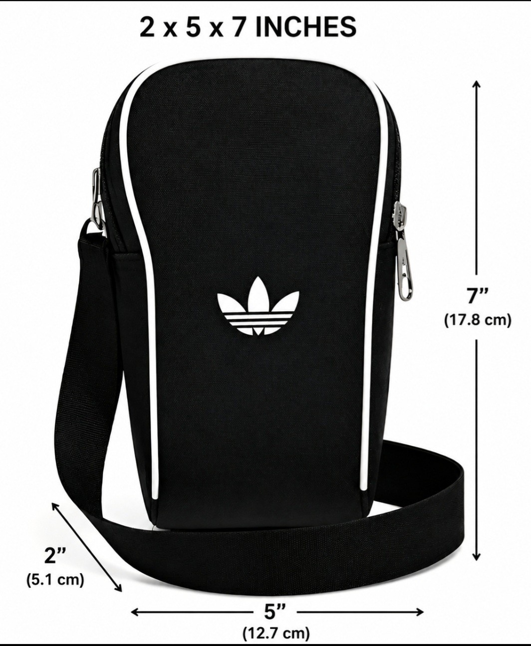 Adidas Adicolor Small Sling Bag (2″ x 5″ x 7″)