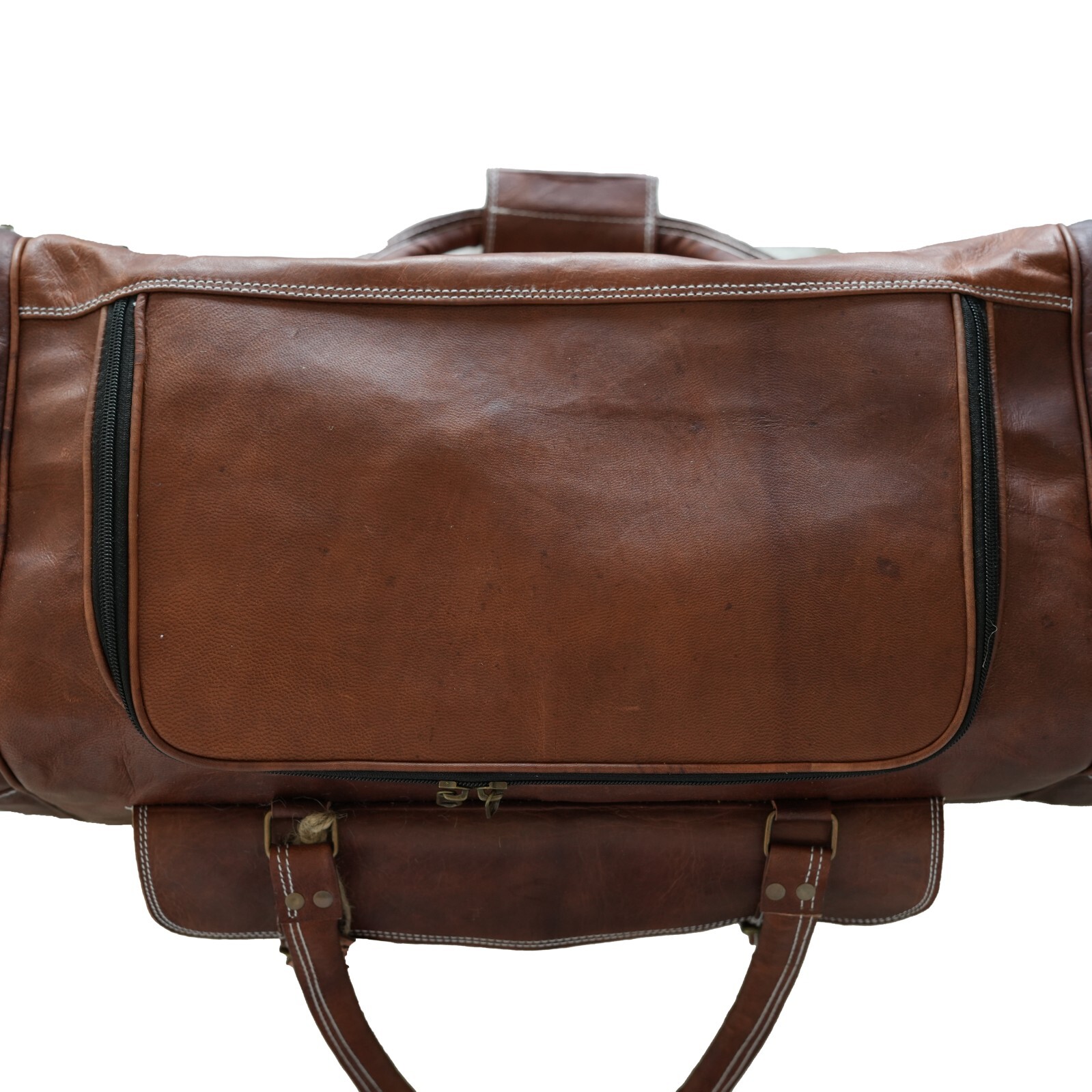 Mens Vintage Genuine Leather Duffle Bag Overnight Weekender Retro Luggage Unisex