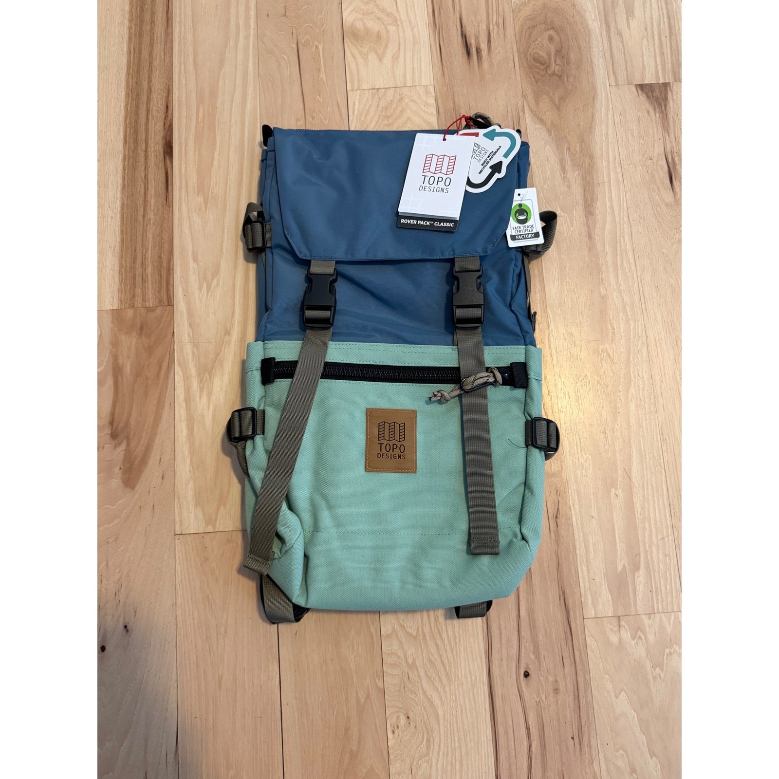 Topo Designs Rover Pack Classic Stone Blue Ash Green Laptop Backpack NEW