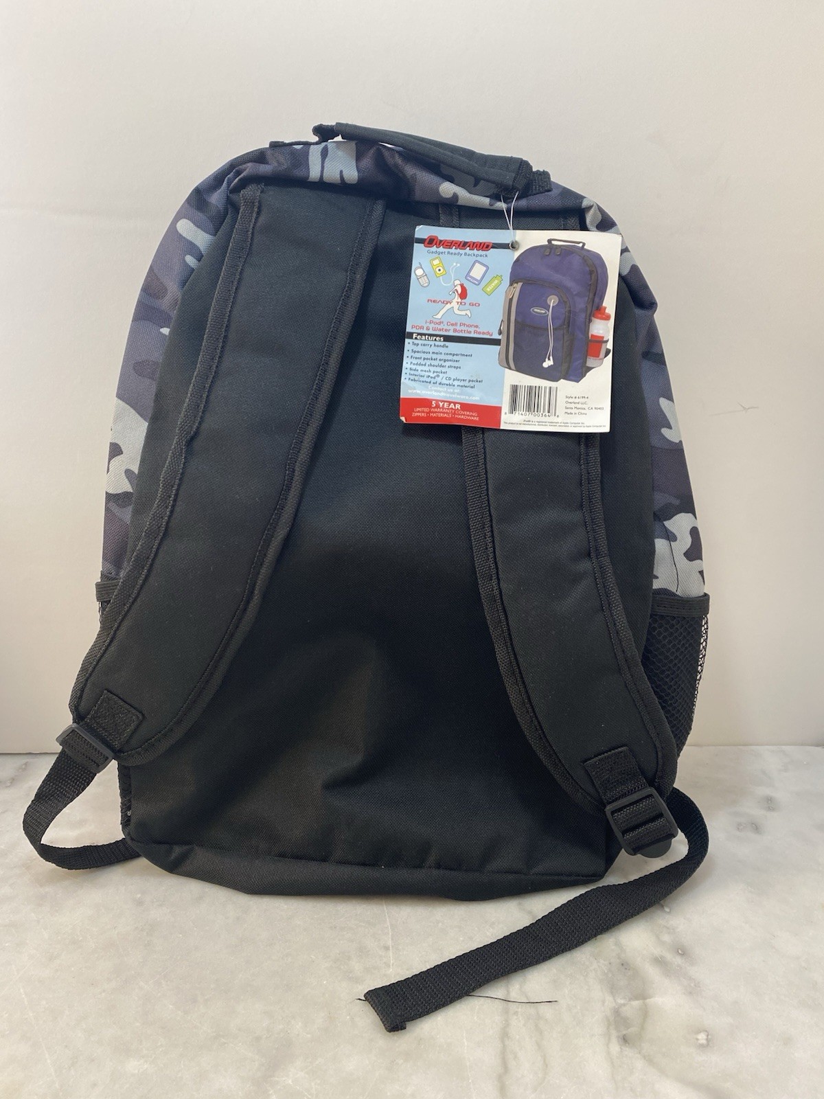Overland Gadget Ready Backpack, Gray & Black Camo