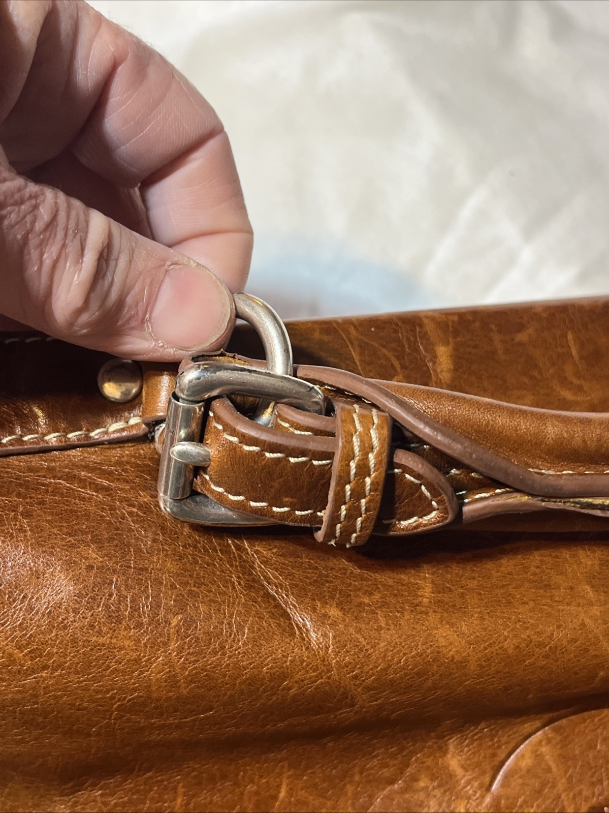 Barrington Leather Messenger Bag FedEx Cup PGA Tour Briefcase Brown