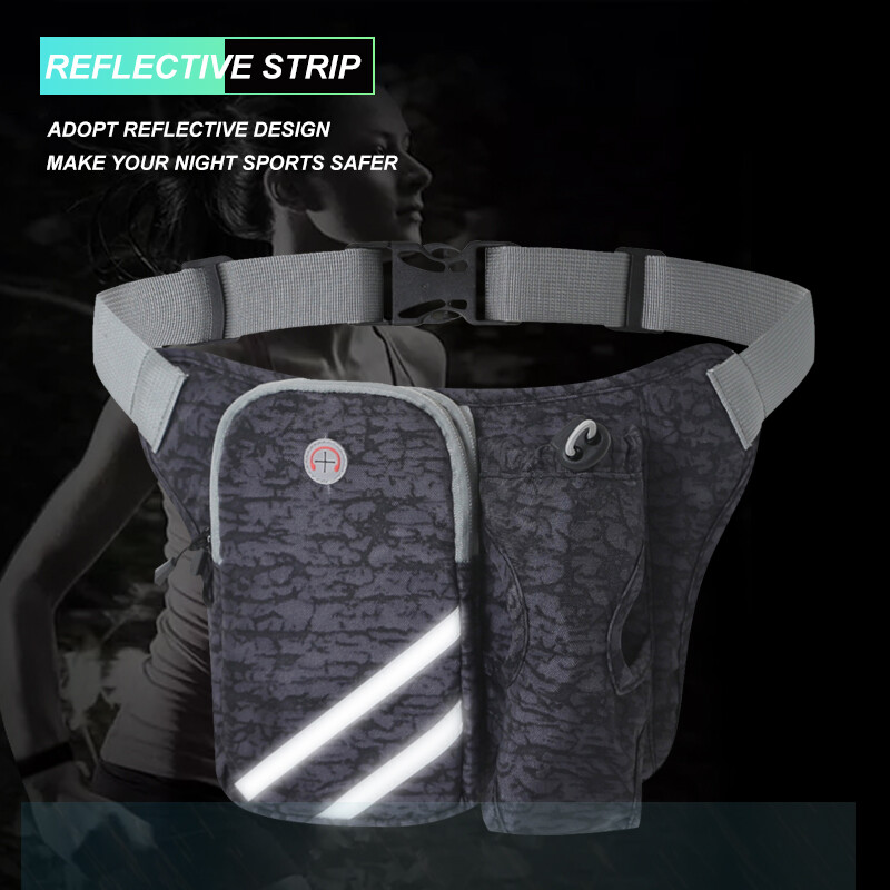 Men Women Climbing Waist Bag with Water Bottle Holder Fanny Pack Pouch Bum Bags