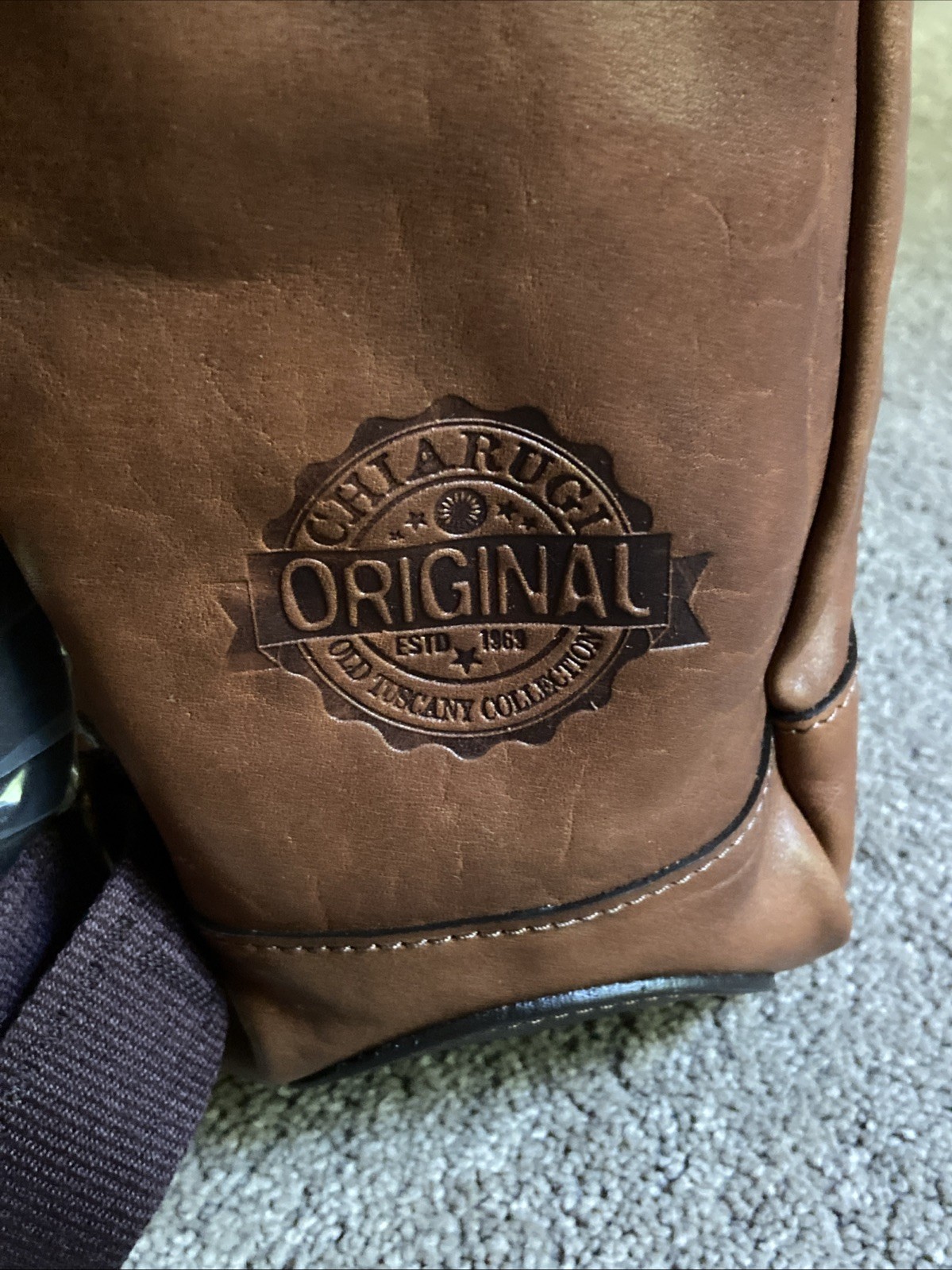 Chiarugi Italian Leather Backpack Brown Luxury Tuscan Work Travel Laptop Durable