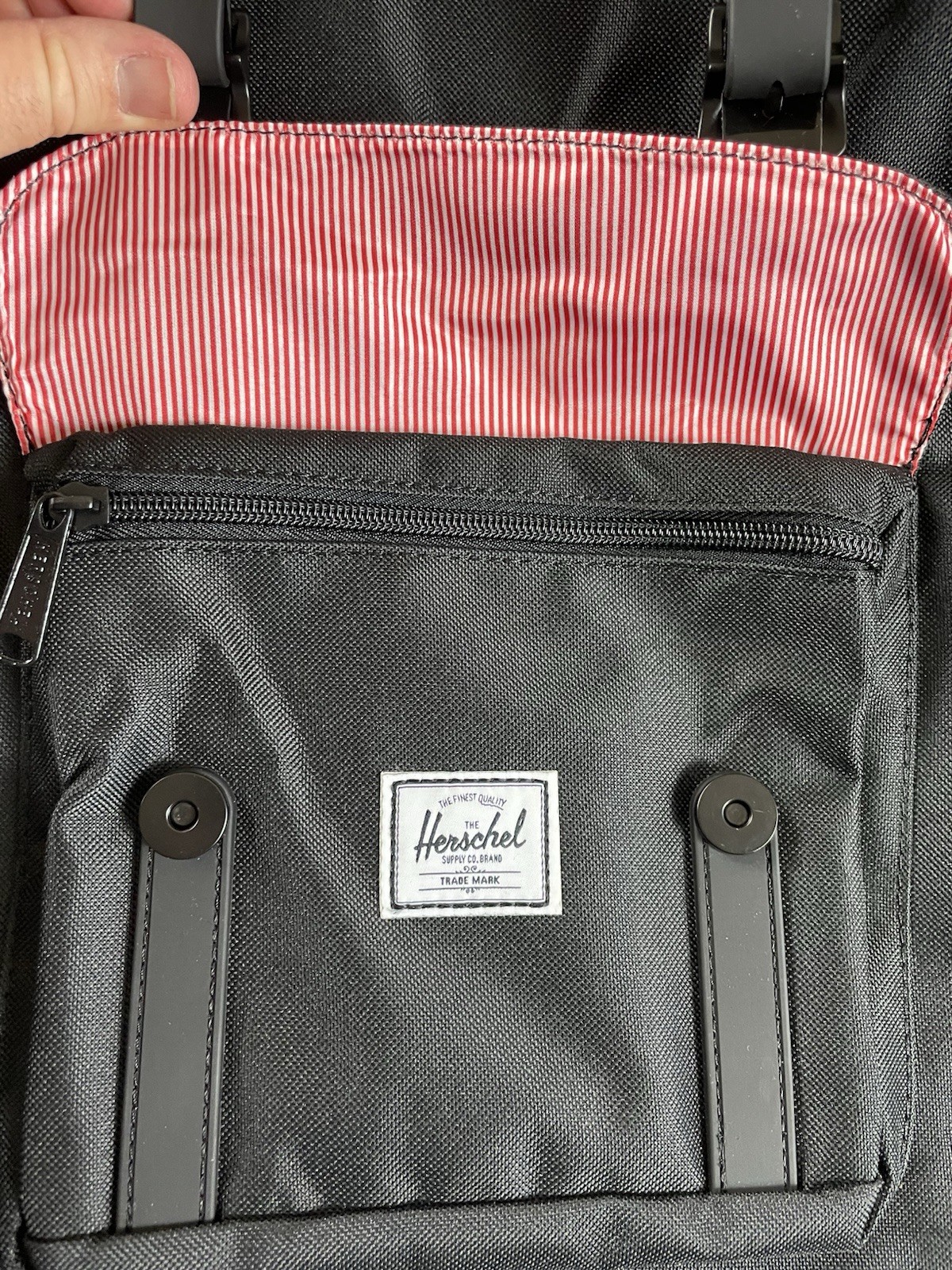 Herschel Supply Co Little America Black Backpack Rucksack B E T Embroidered NWT