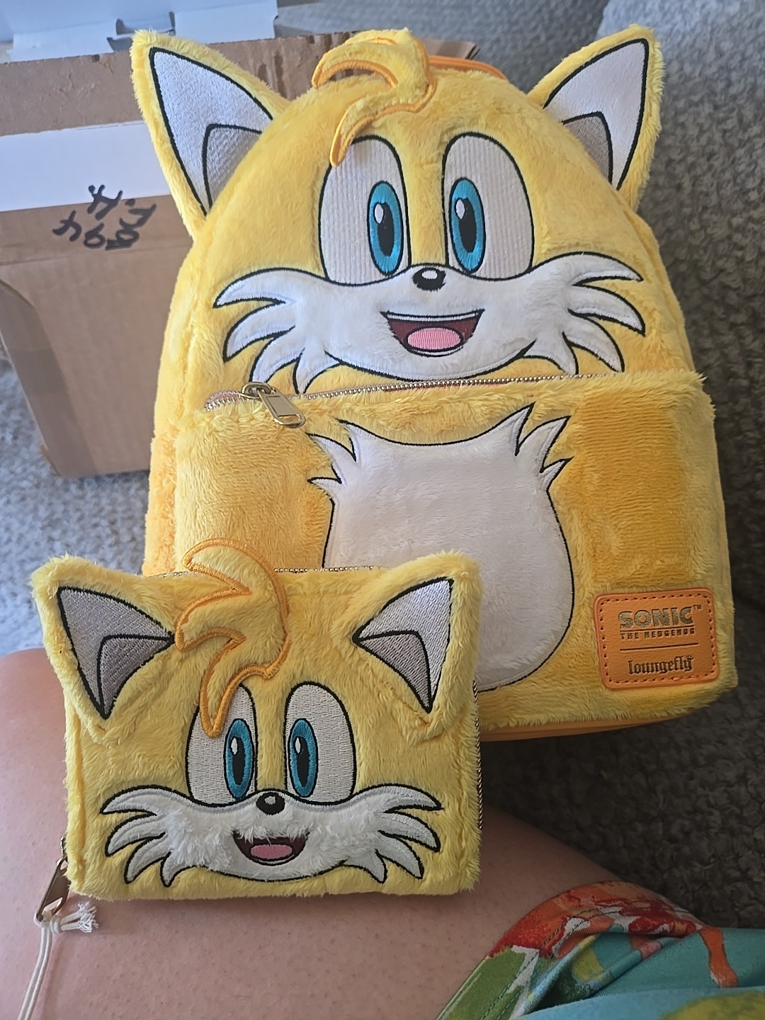 Loungefly Sonic the Hedgehog Tails Plush Mini Backpack + Wallet Set New W/tags!