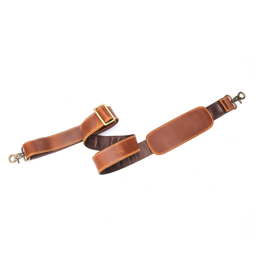 Genuine Leather Replacement Shoulder Strap for Briefcase Luggage Messenger Bag^